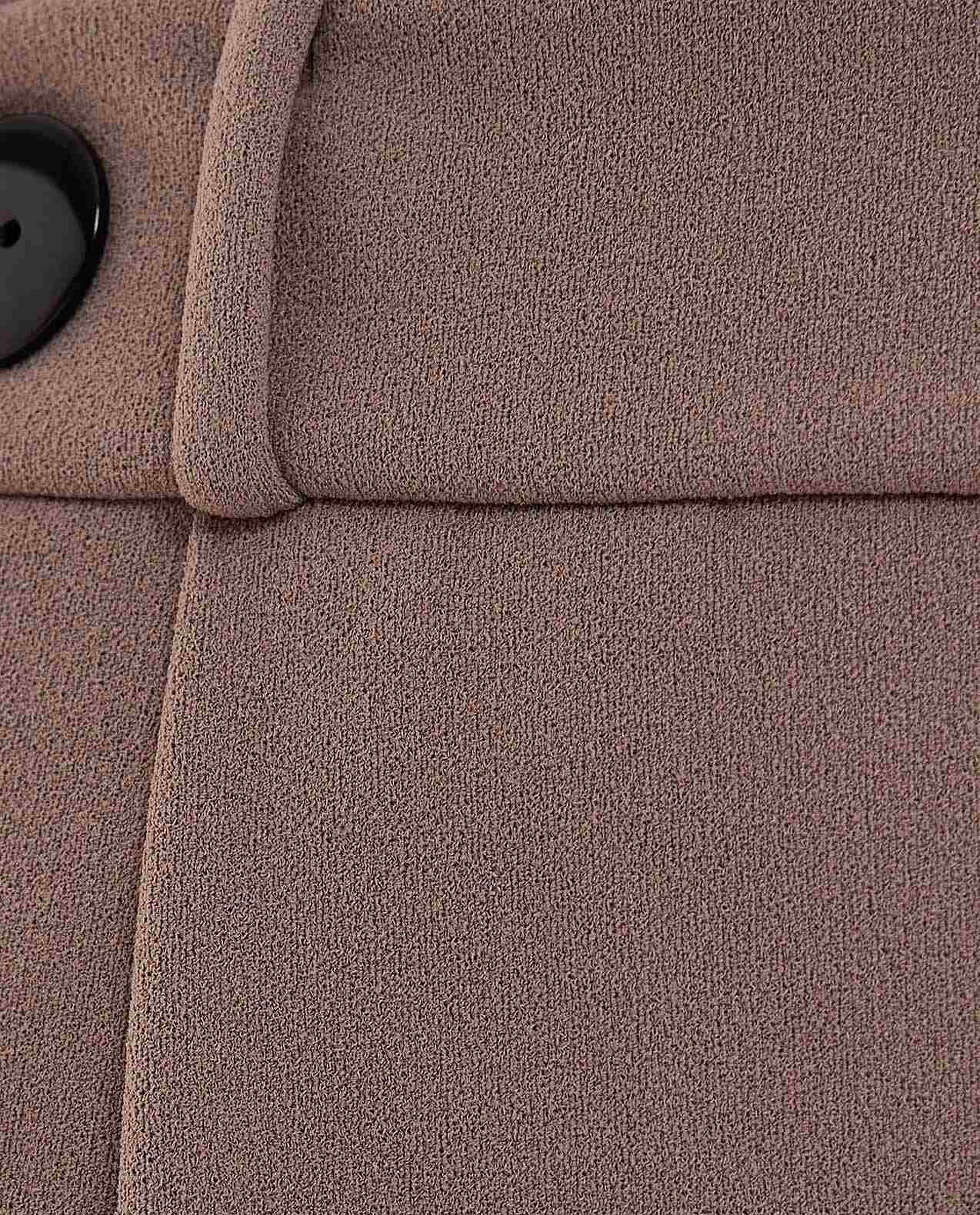 Solid Pleat Detail Wide Leg Trousers