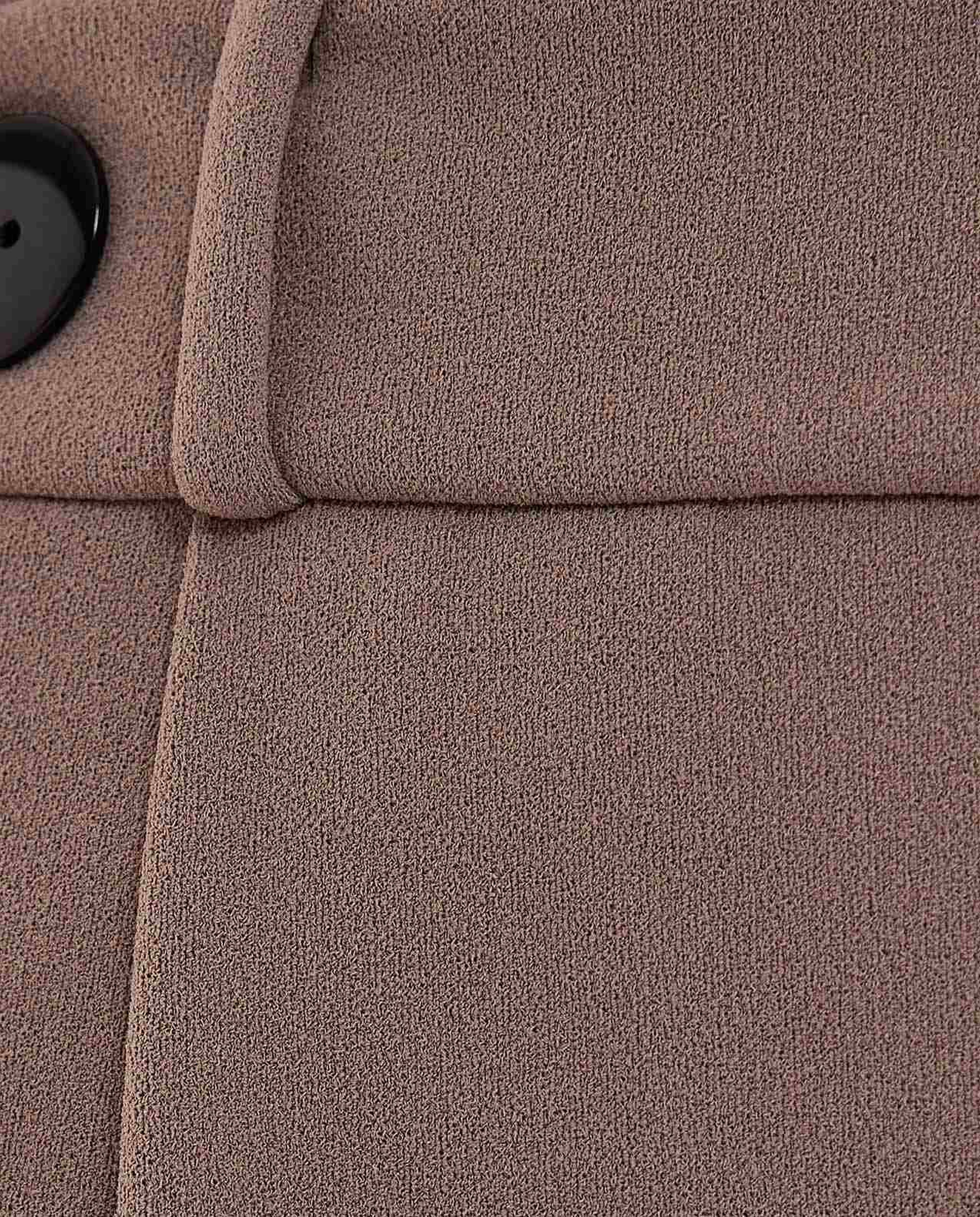 Solid Pleat Detail Wide Leg Trousers