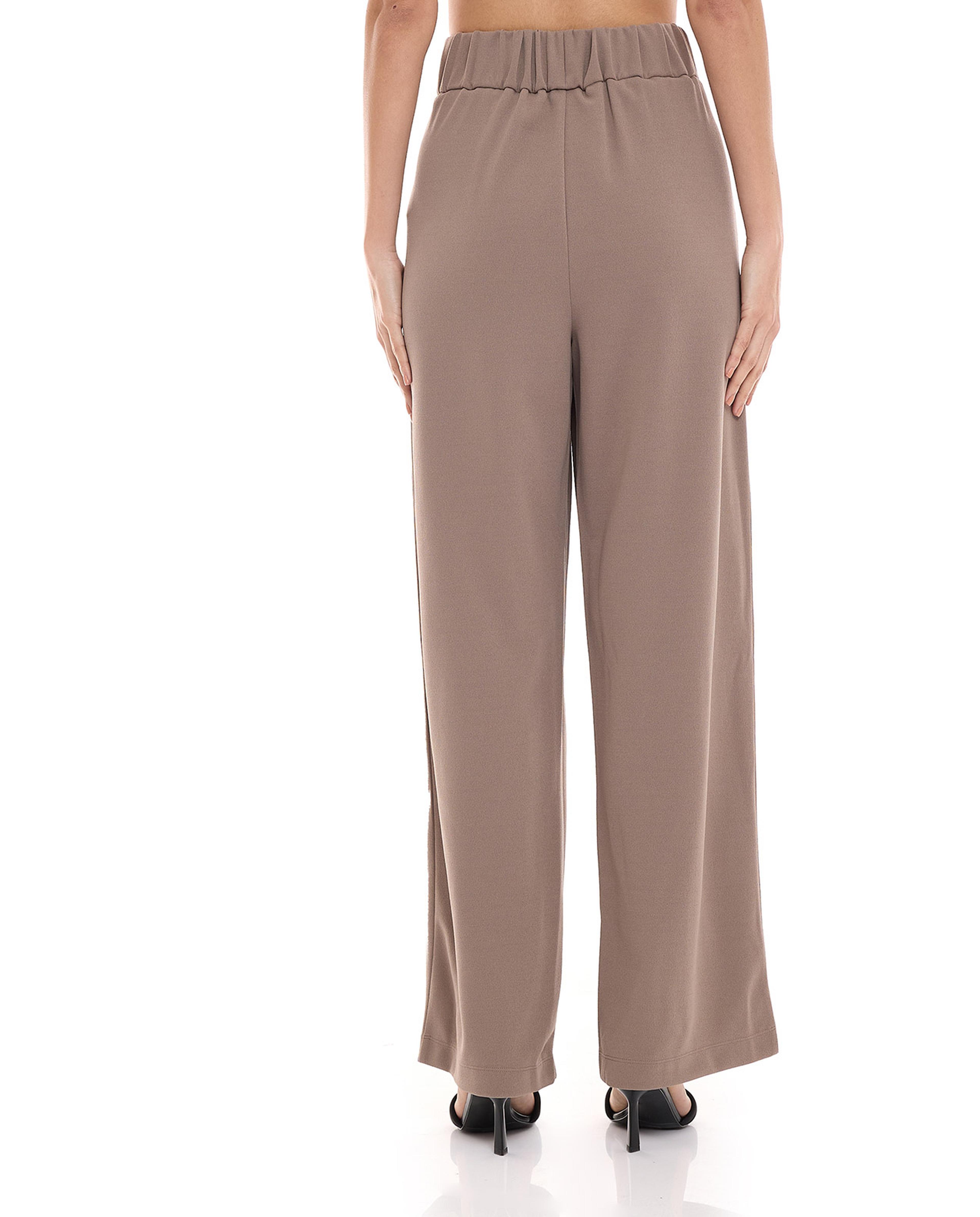 Solid Pleat Detail Wide Leg Trousers