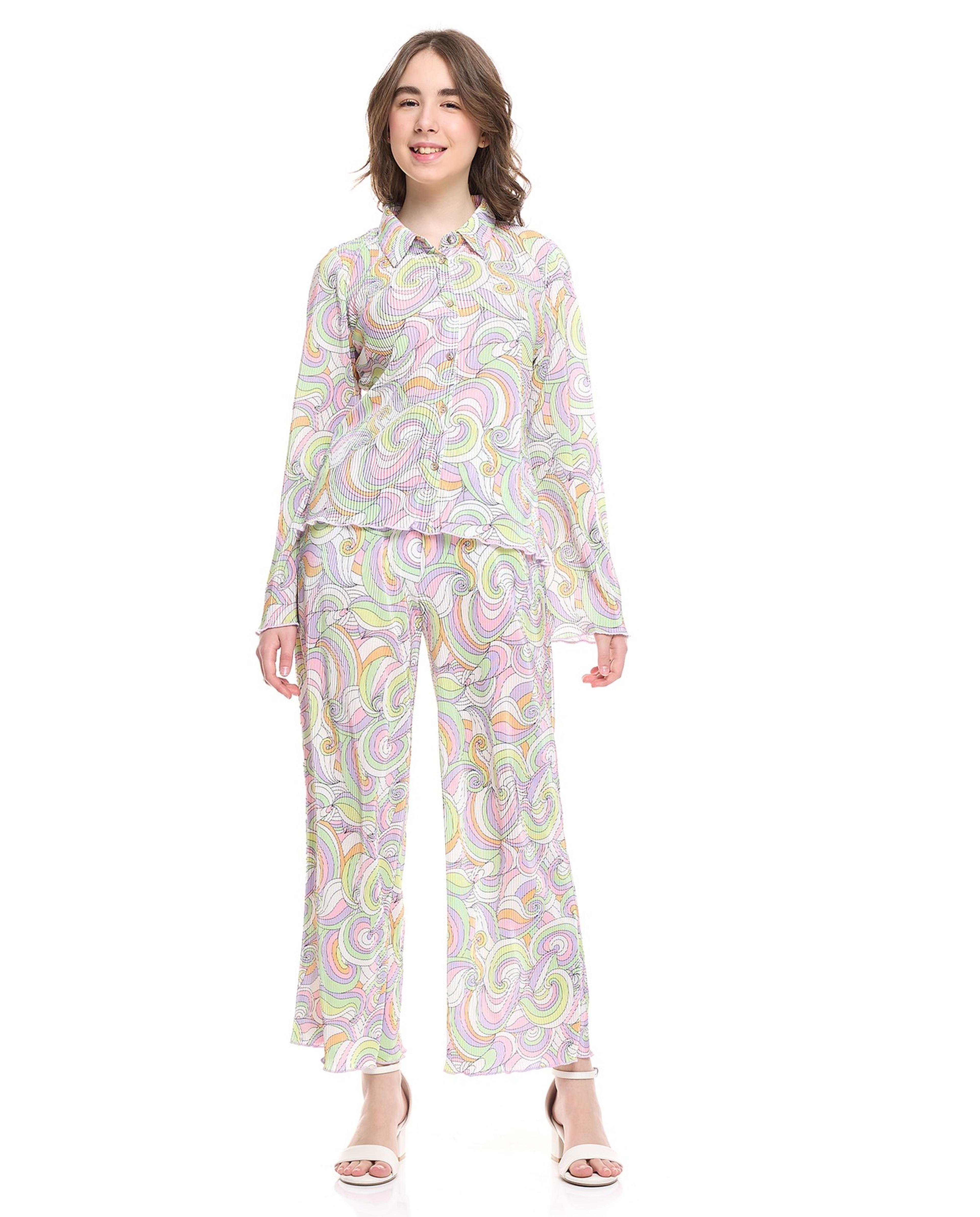 Patterned Long Sleeves Co-Ord Set