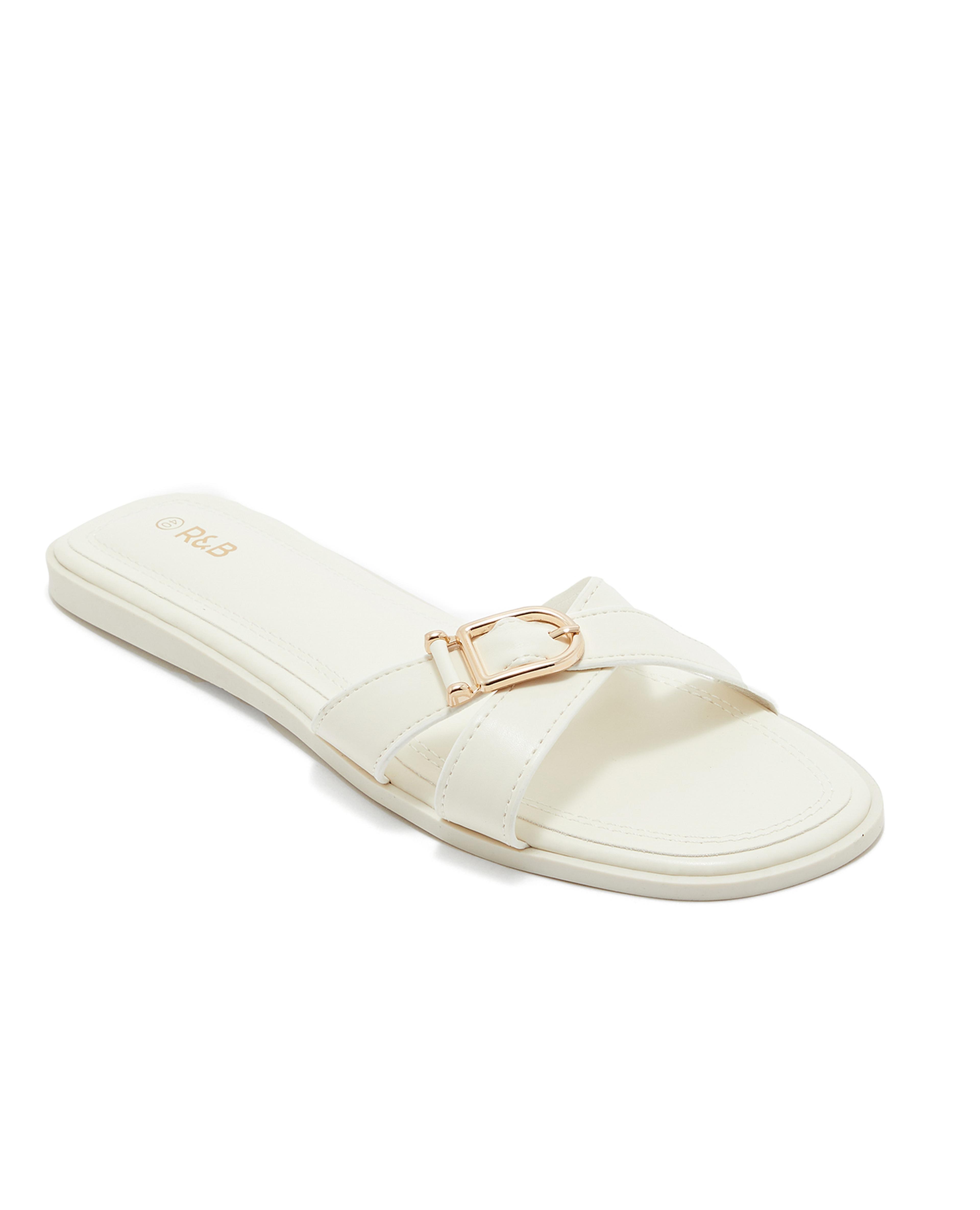 Crossover Strap Flat Sandals