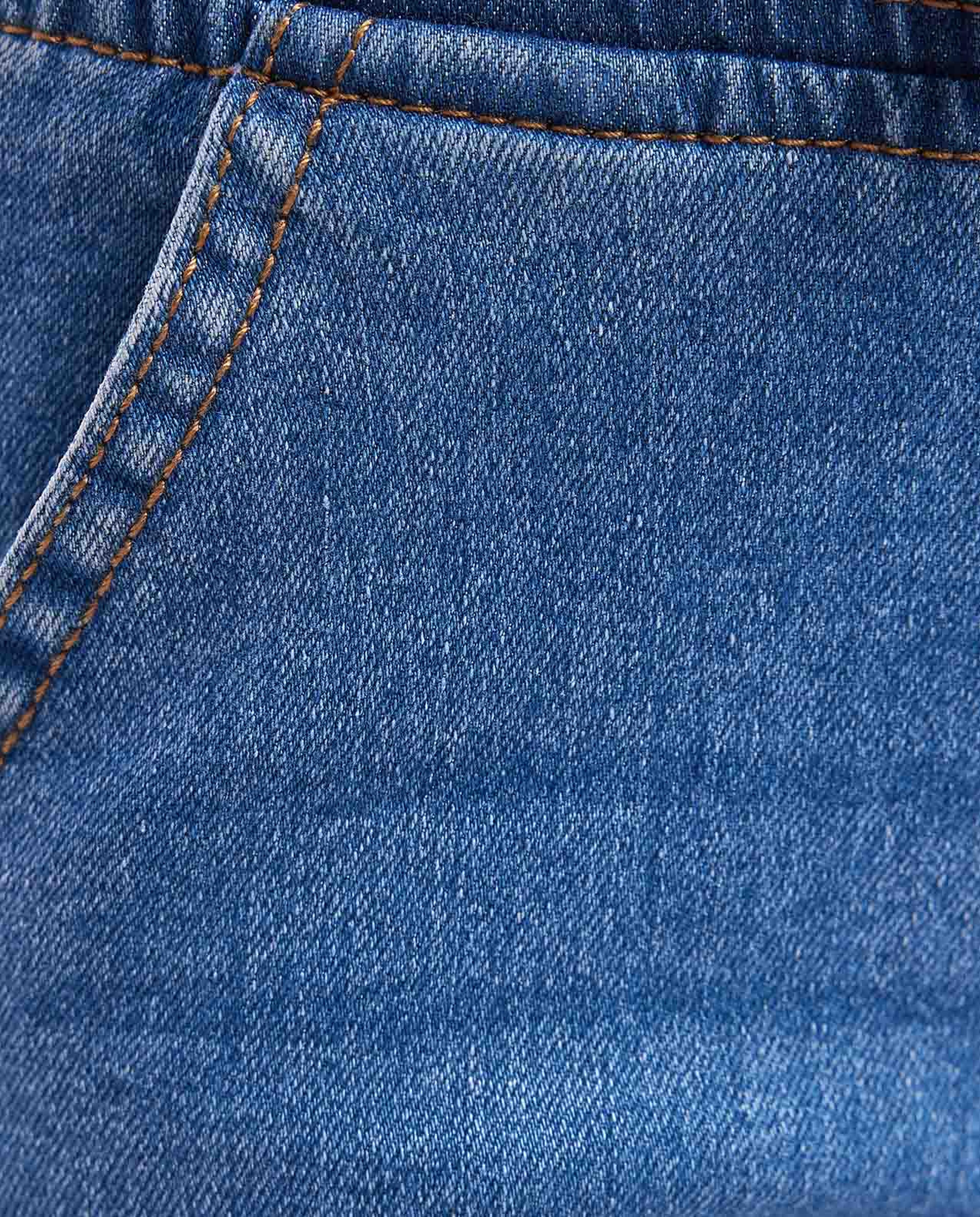 Faded Denim Shorts with Drawstring Waist