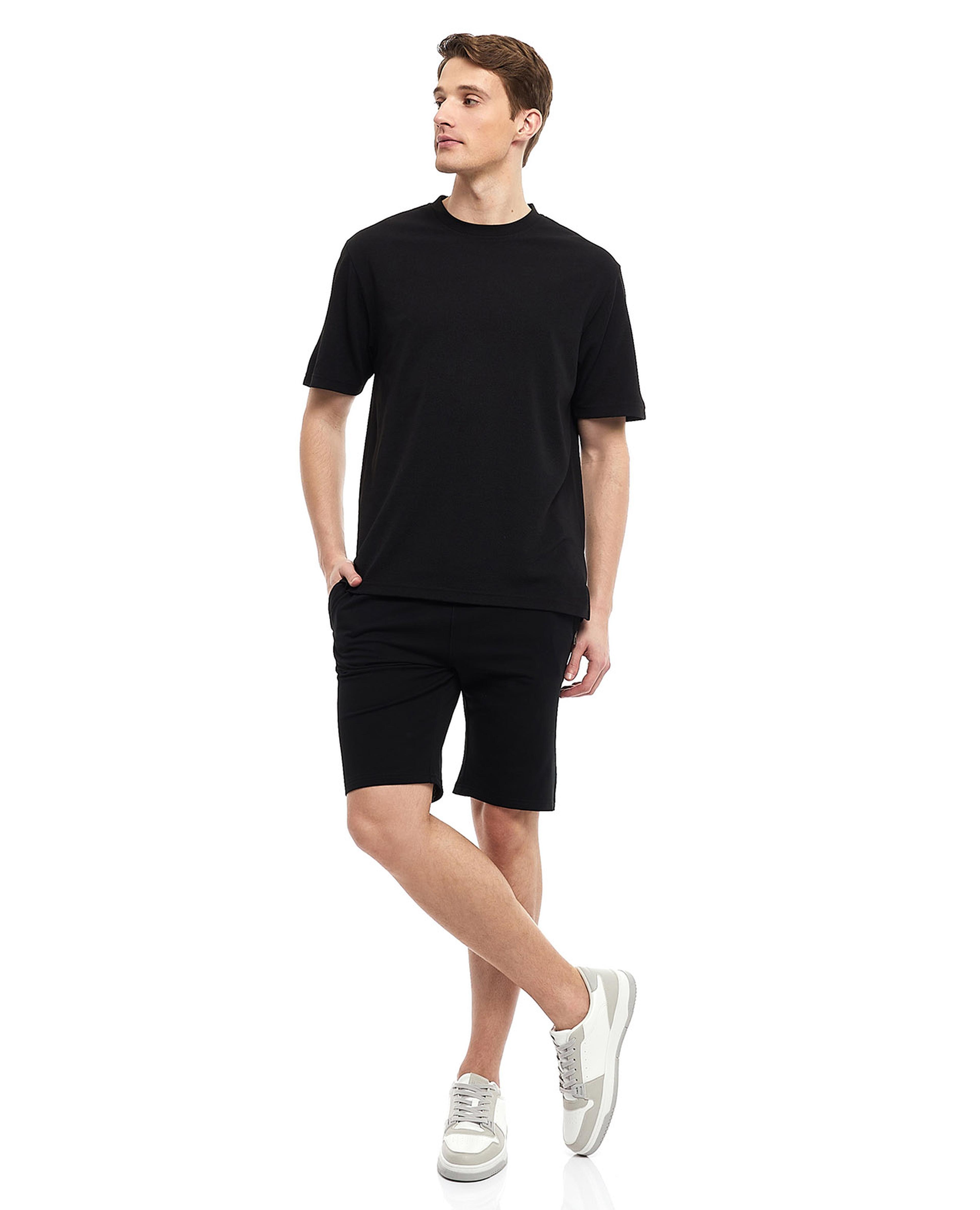 Knitted Shorts with Drawstring Waist