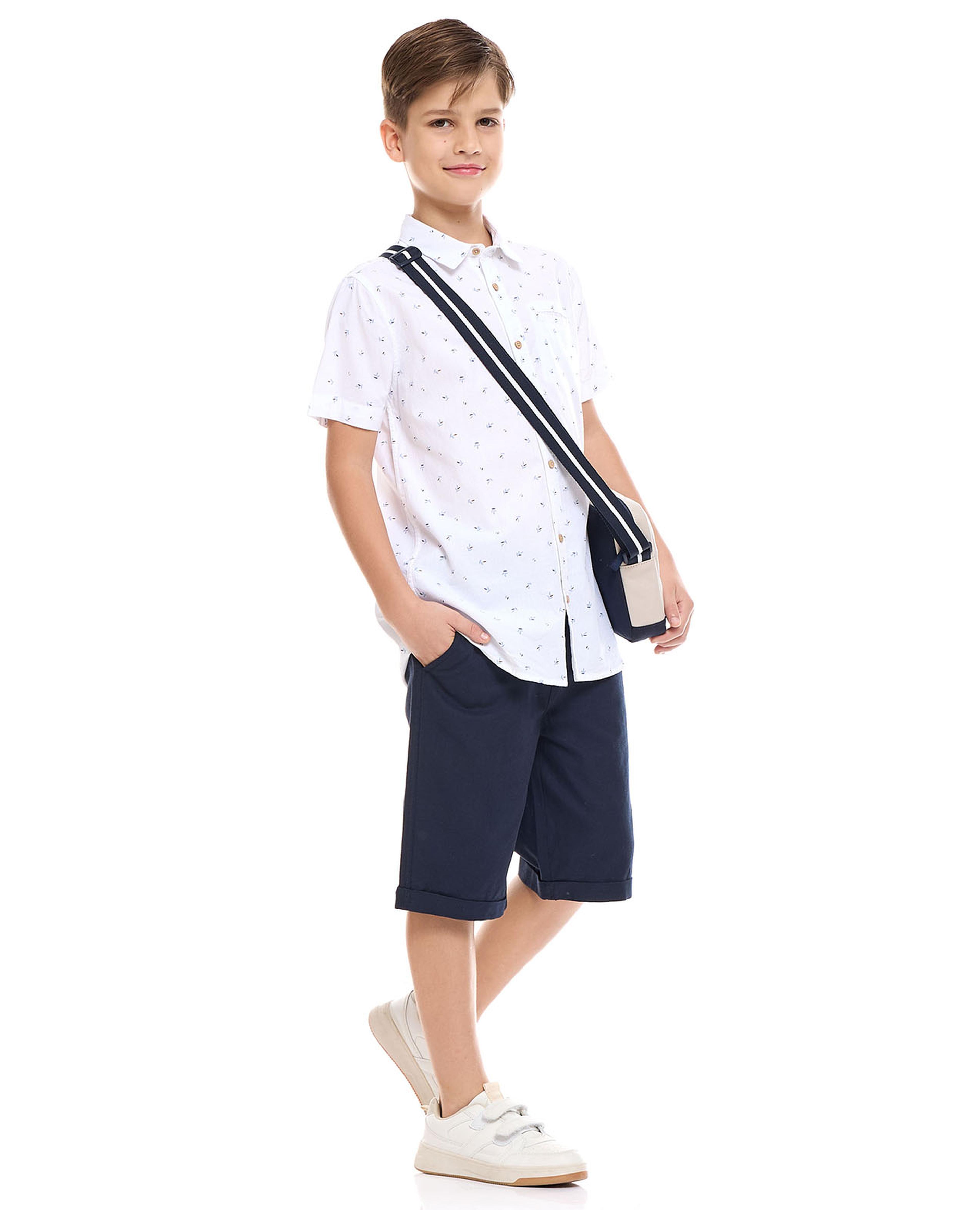 Solid Shorts with Drawstring Waist