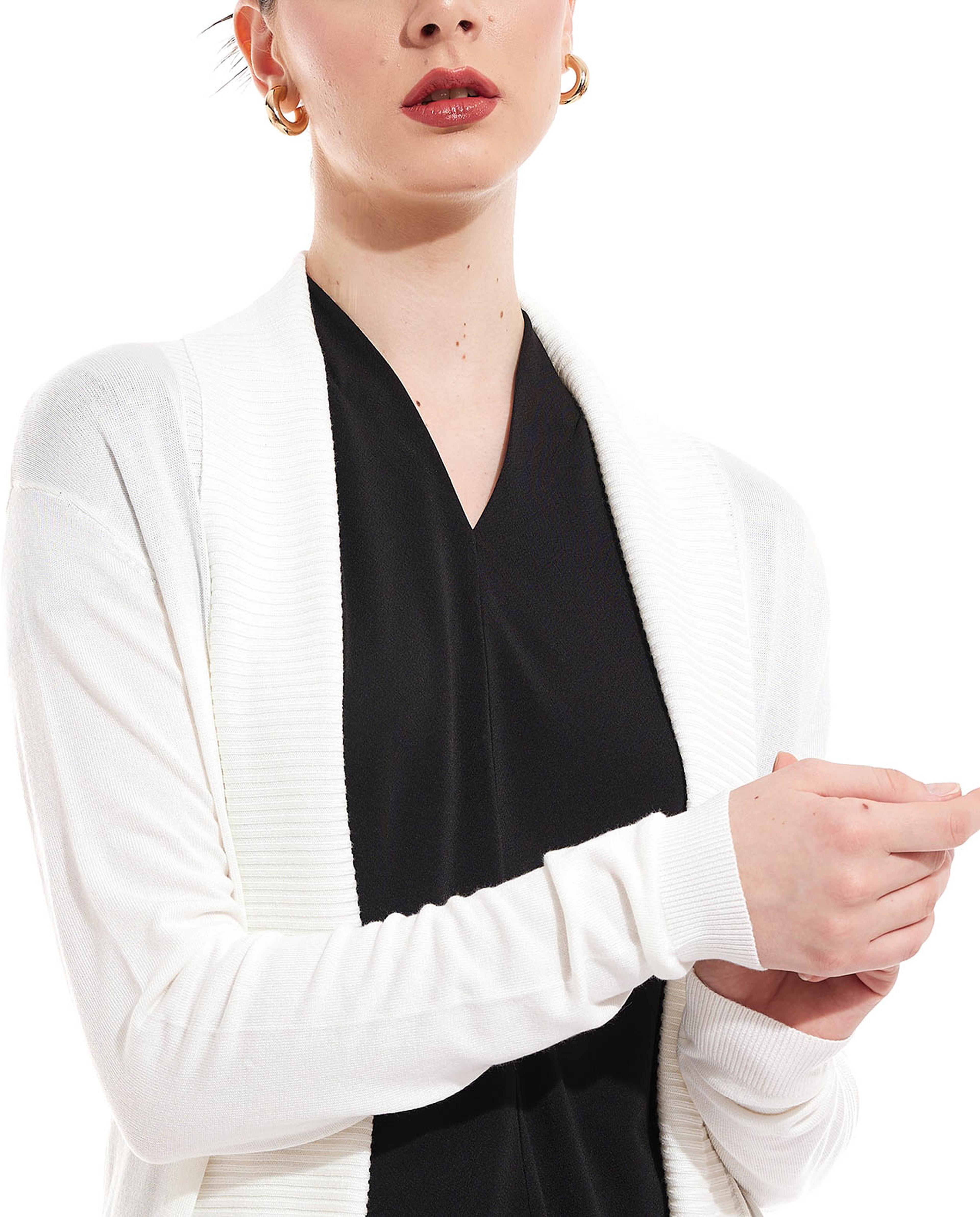 كارديجان محبوك بأكمام طويلة