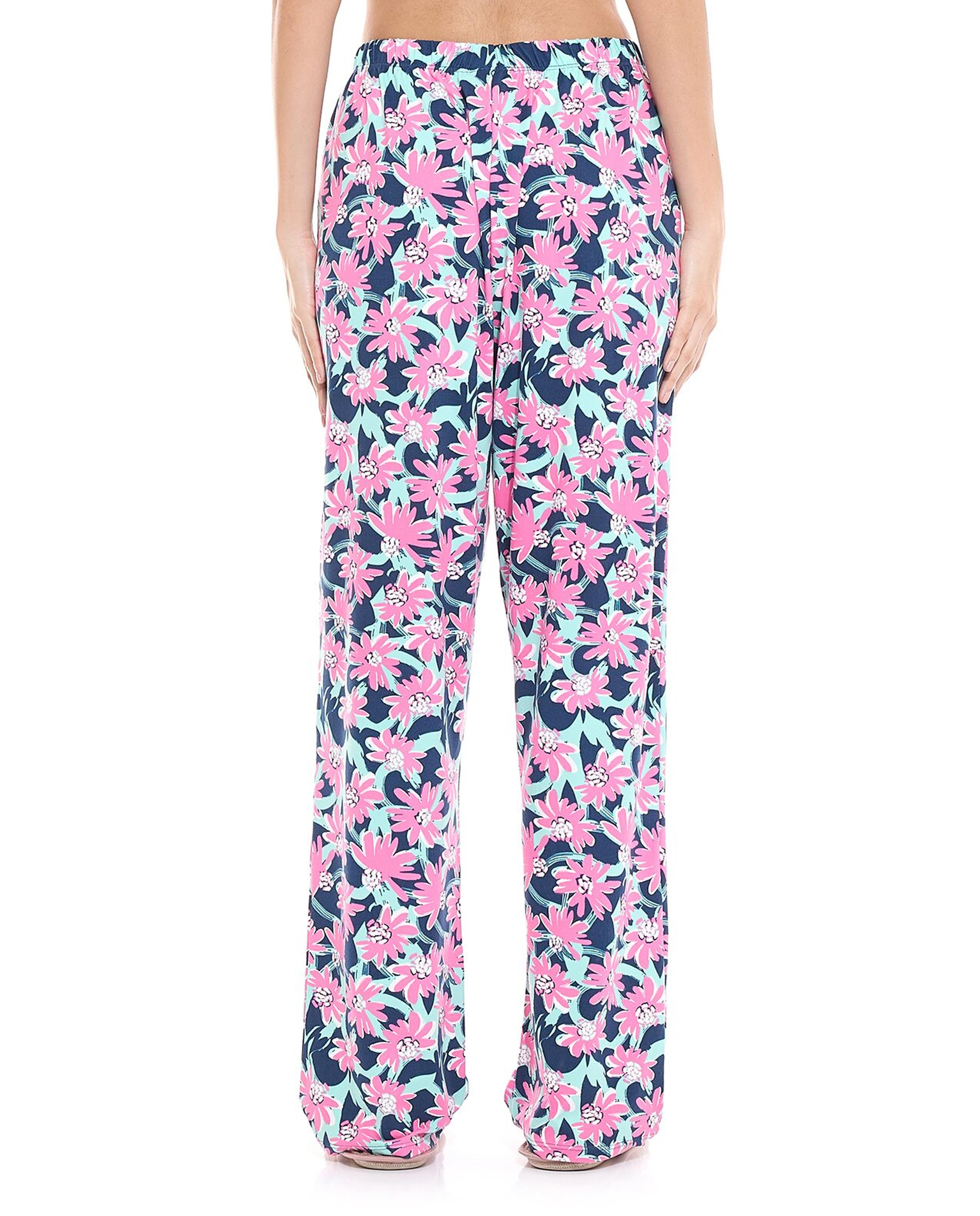 بنطال لاونج بطبعة زهور بخصر مطاطي 