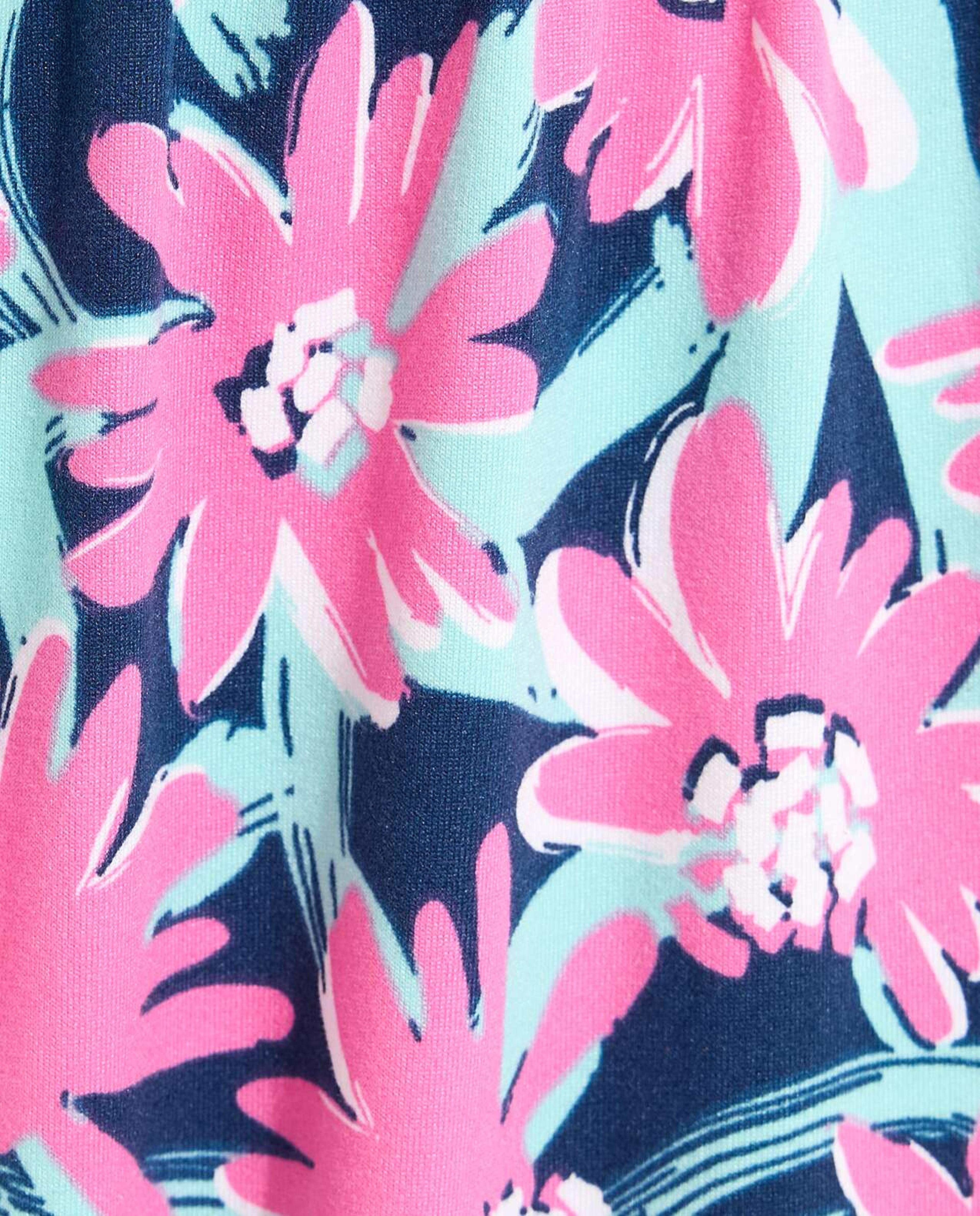 بنطال لاونج بطبعة زهور بخصر مطاطي 