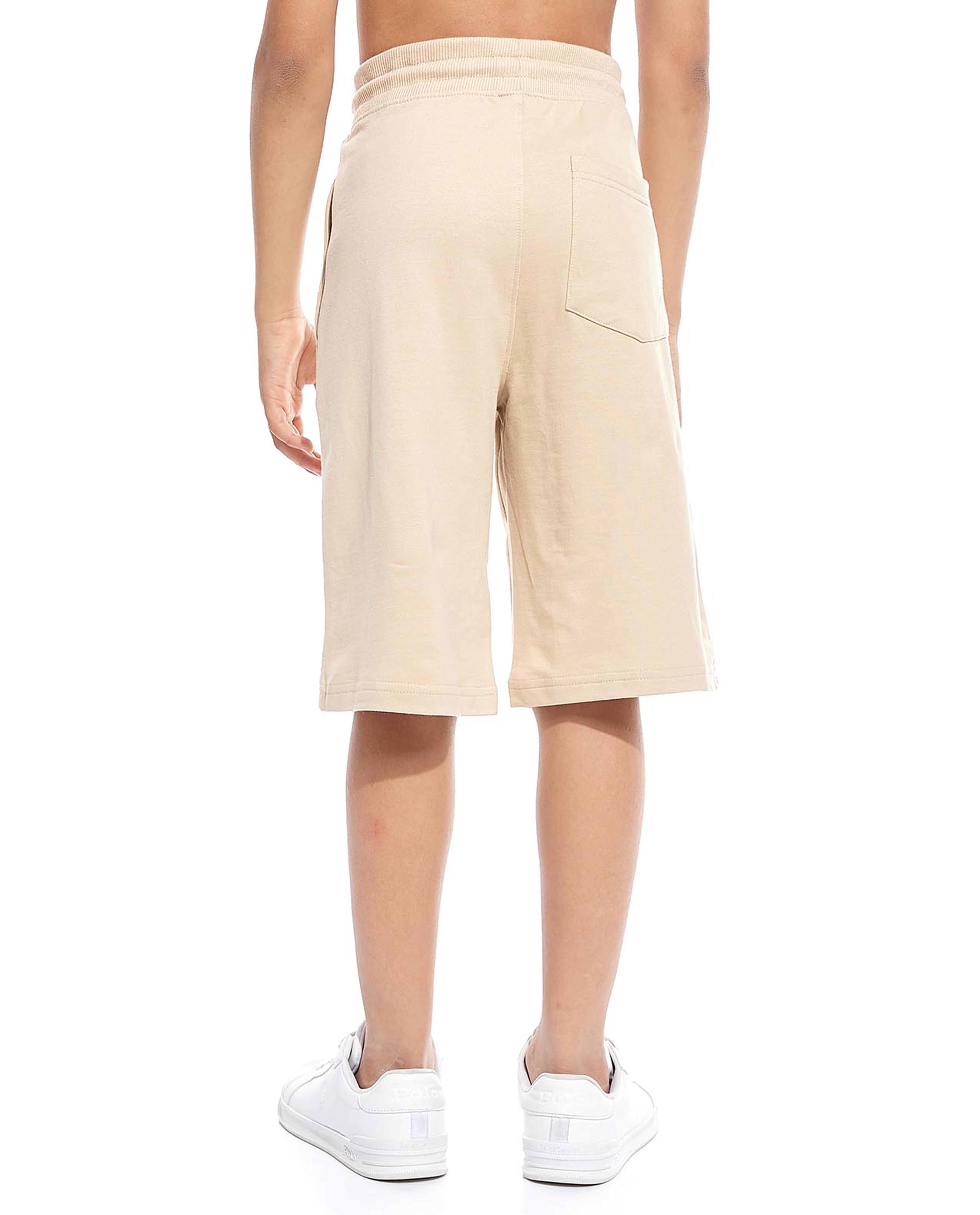 Print Detail Shorts with Drawstring Waist