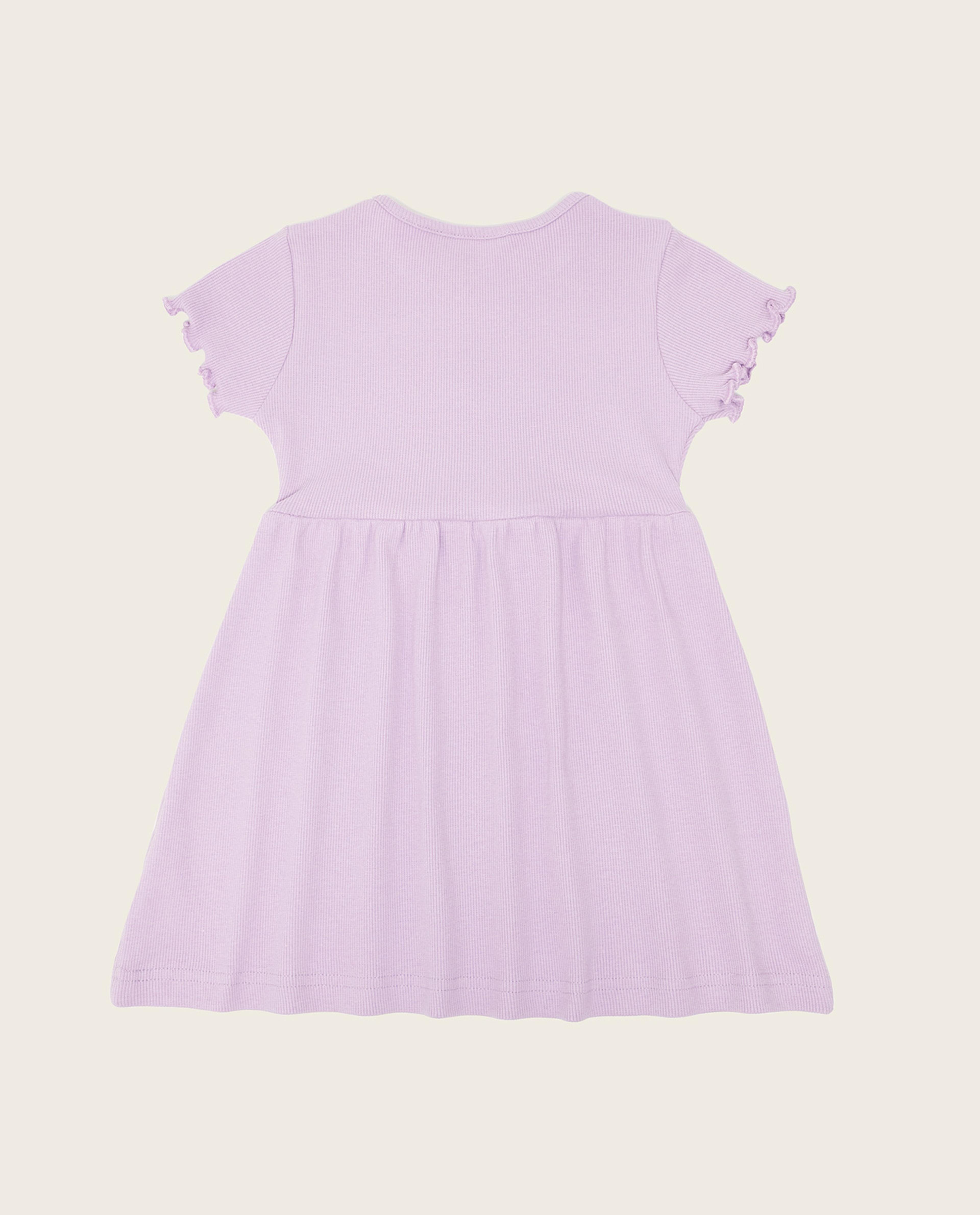 فستان فيت اند فلير باكمام قصيرة وياقة مستديرة 