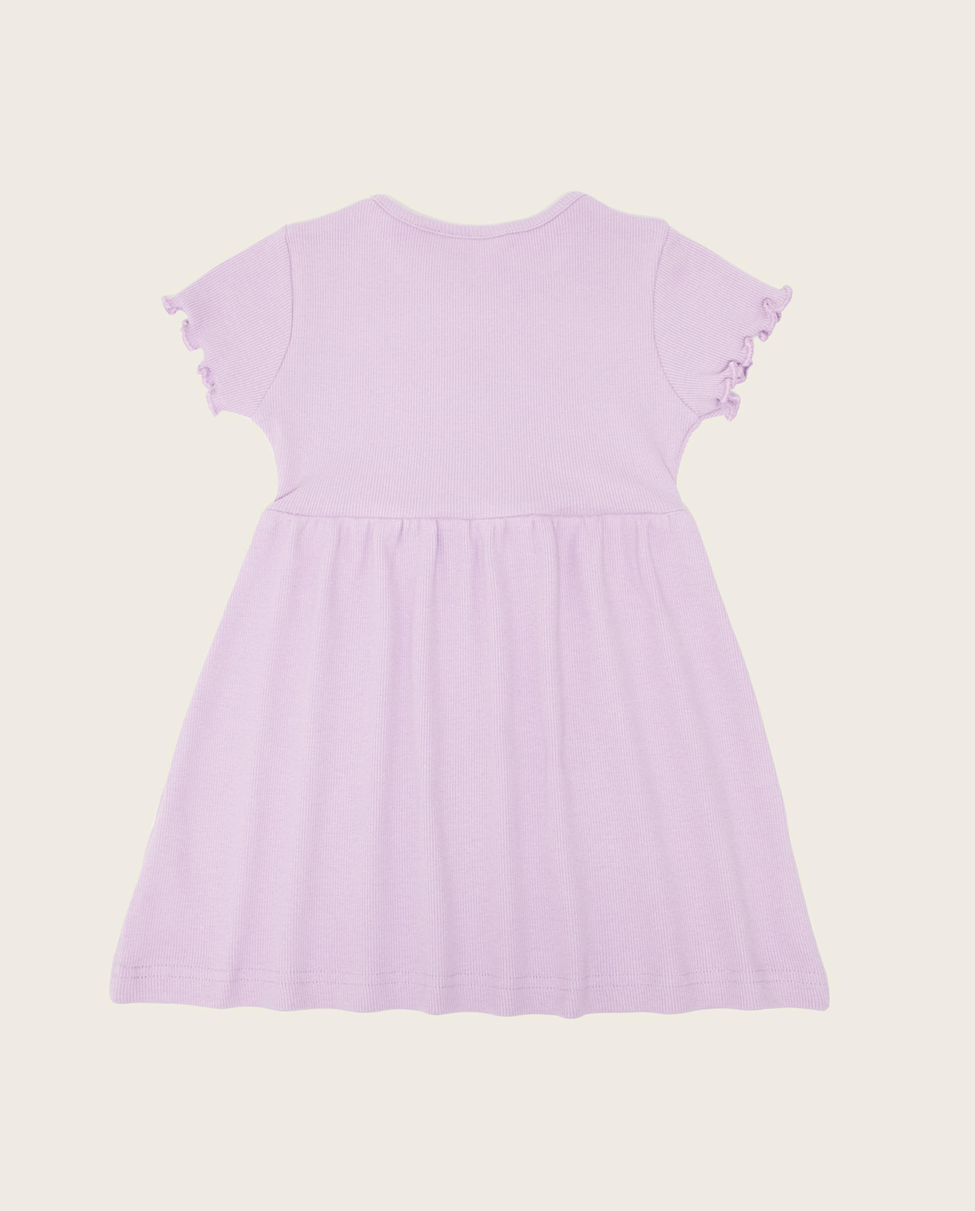 فستان فيت اند فلير باكمام قصيرة وياقة مستديرة 