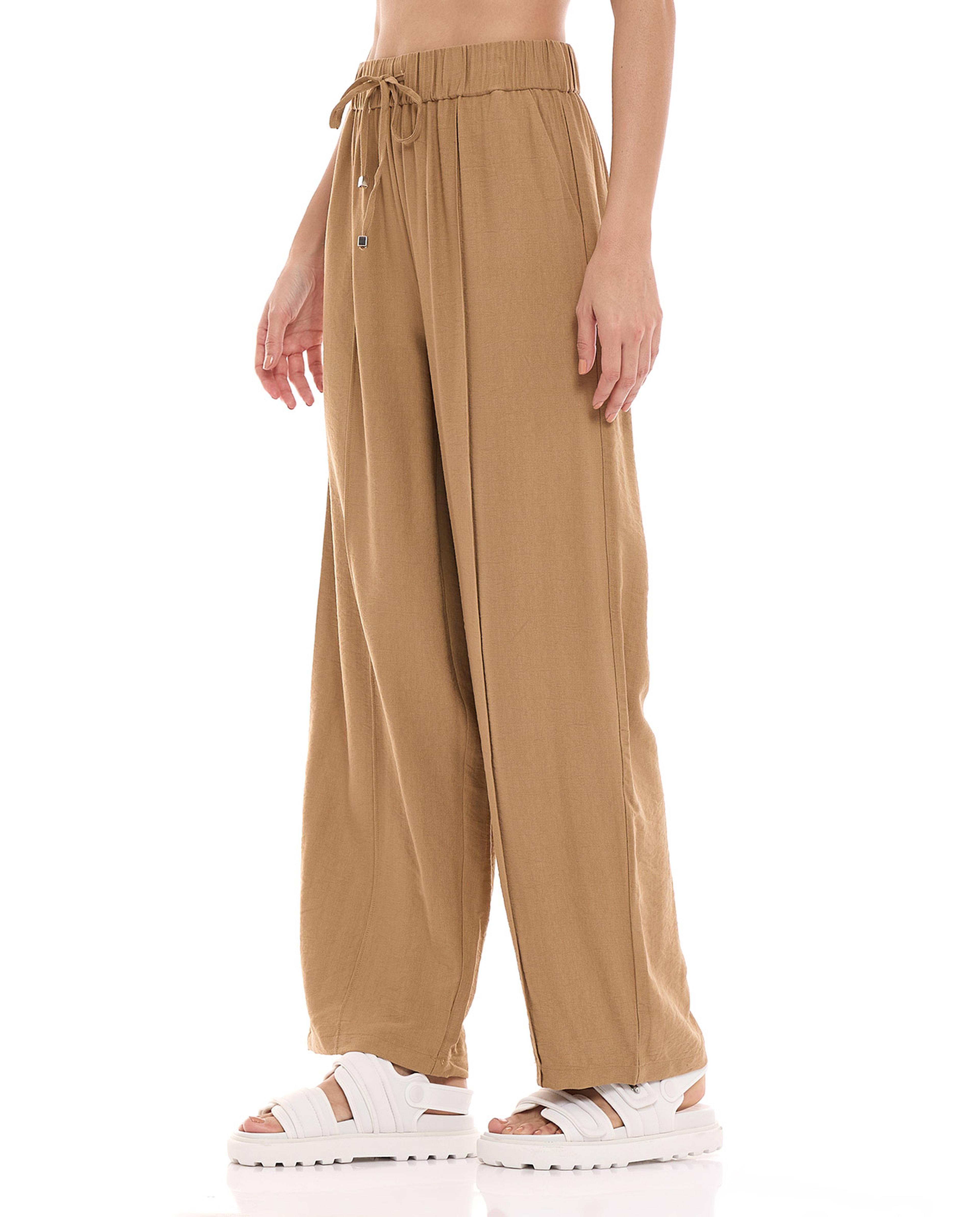 بنطال سادة بخصر رباط