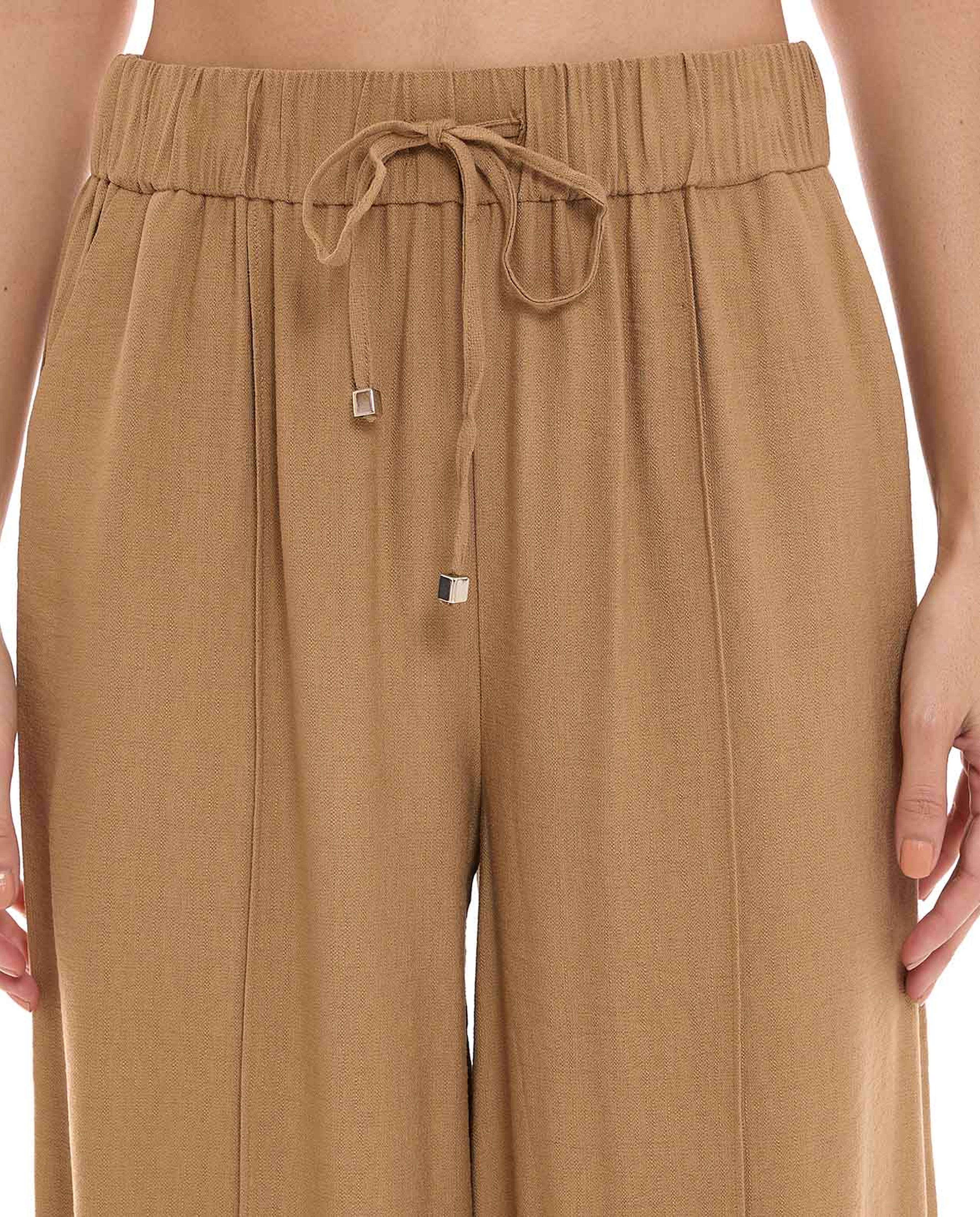 بنطال سادة بخصر رباط