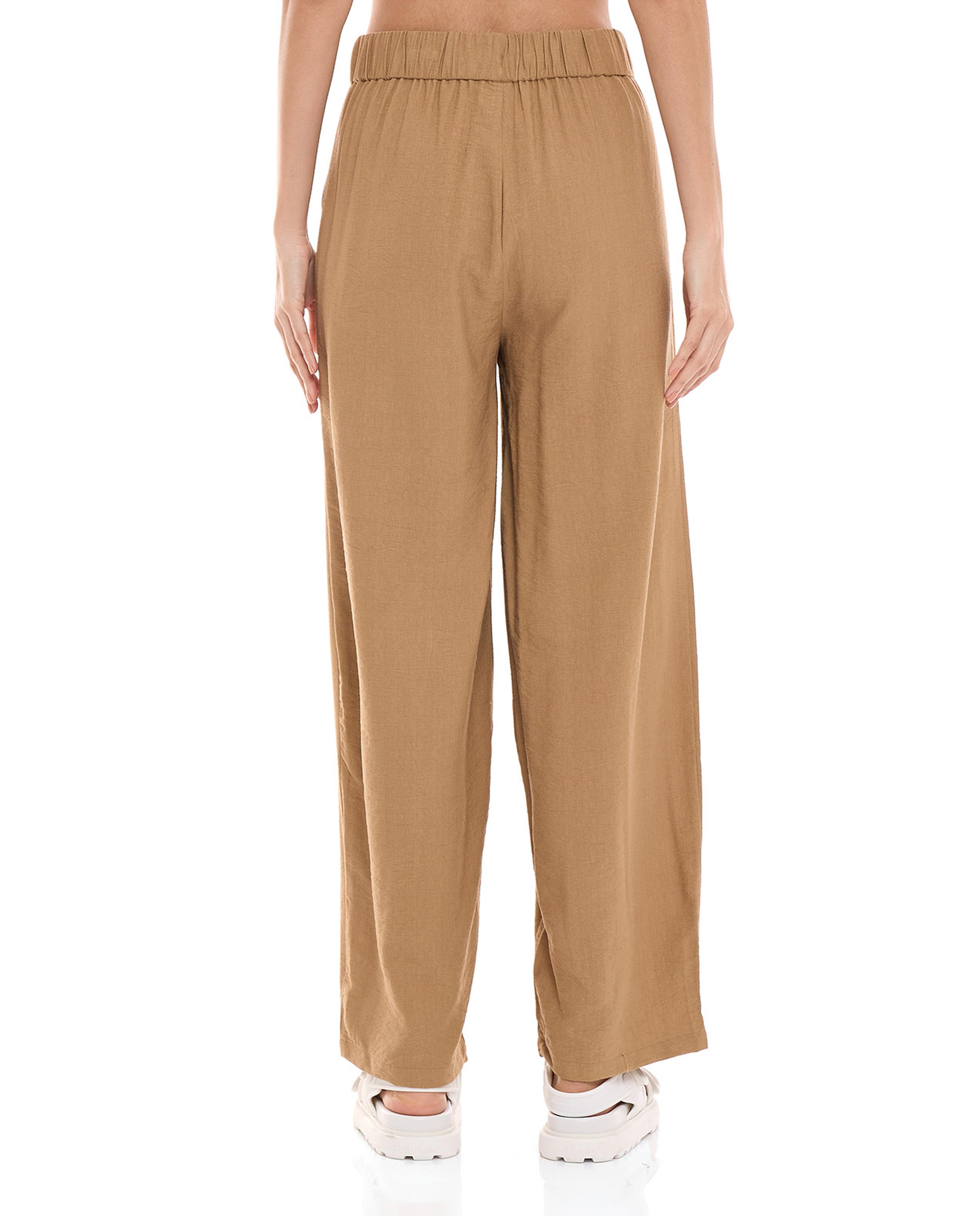 بنطال سادة بخصر رباط