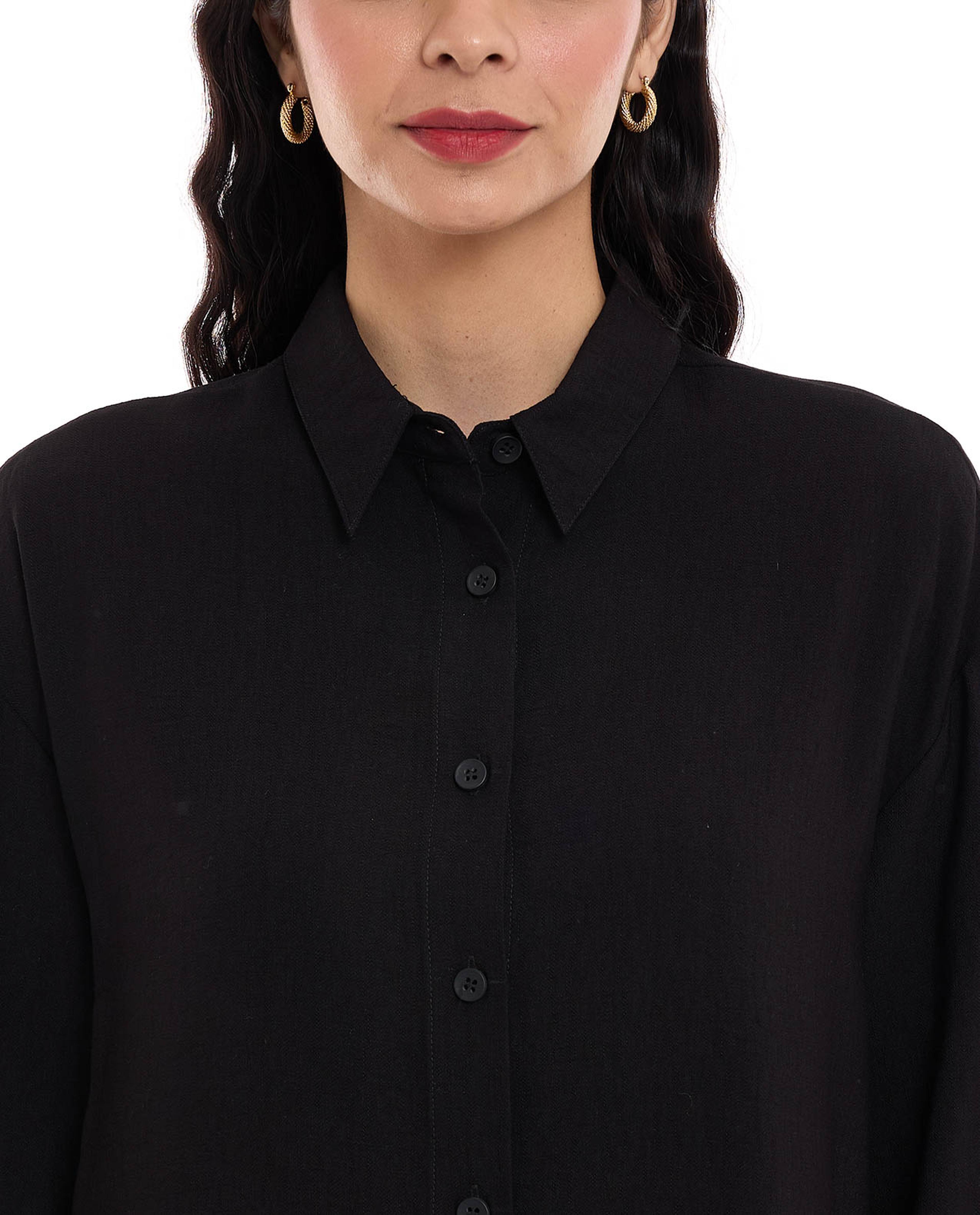 تونيك بياقة كلاسيكية وبأكمام طويلة