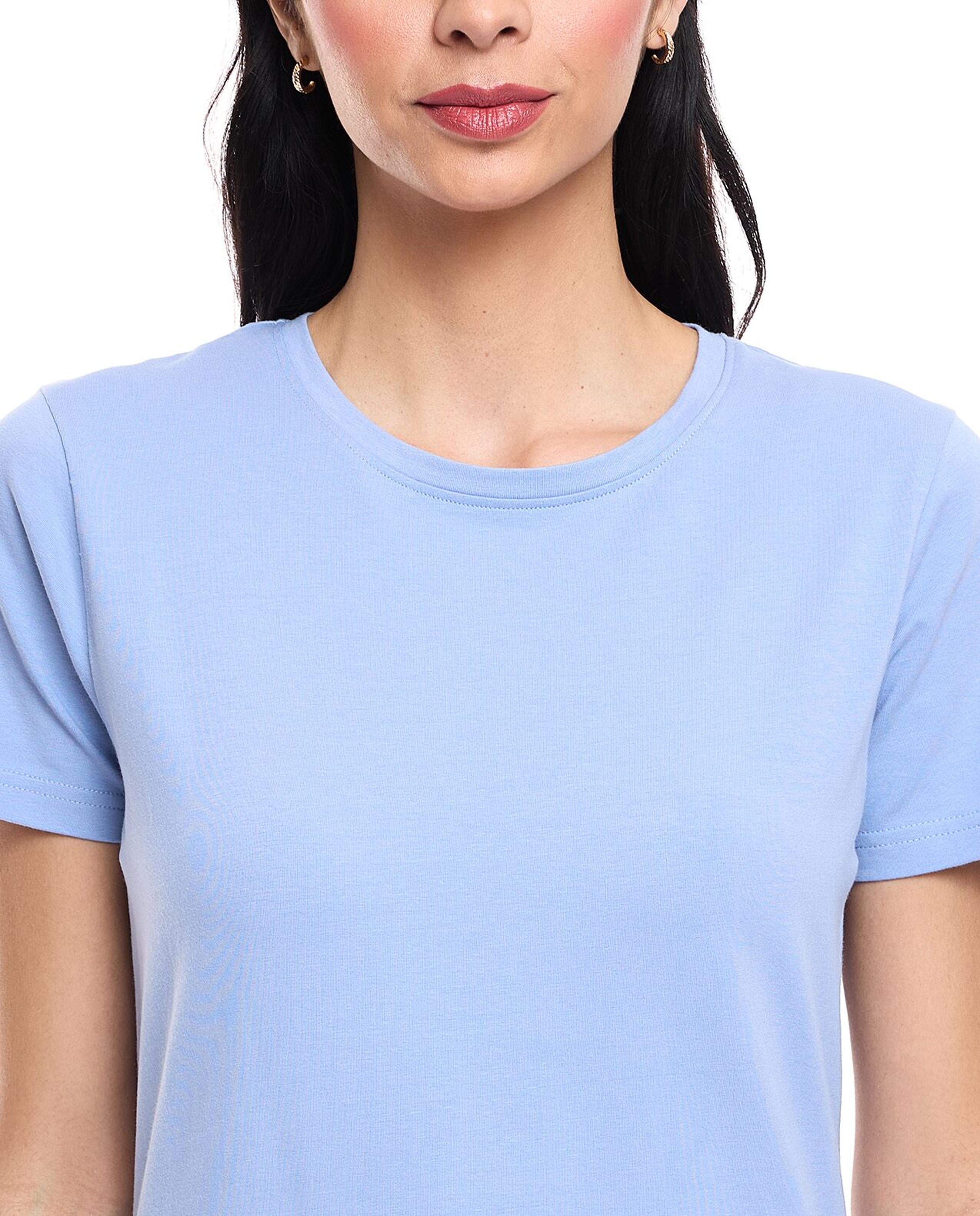 Solid T-Shirt with Crew Neck and Short Sleeves