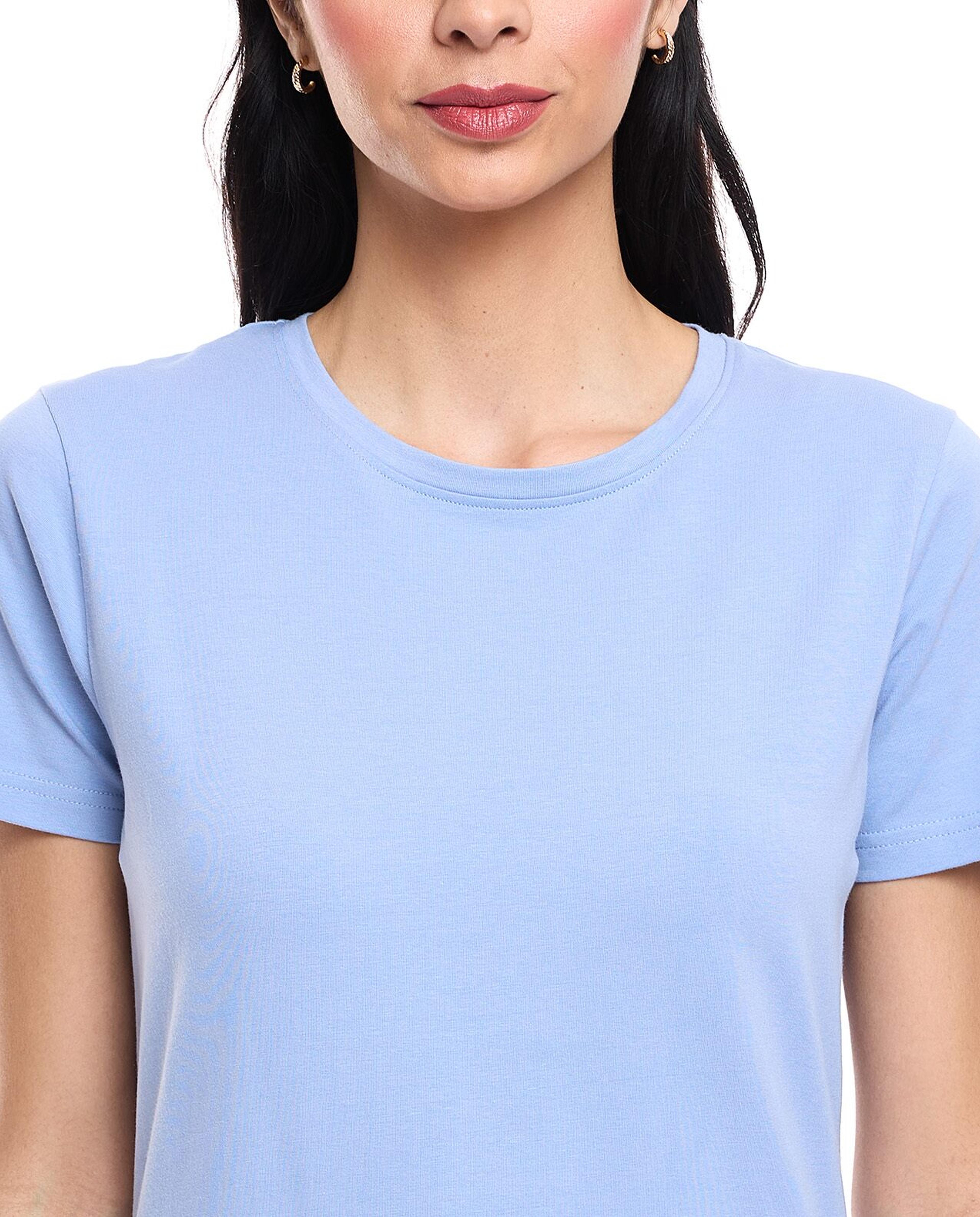 Solid T-Shirt with Crew Neck and Short Sleeves