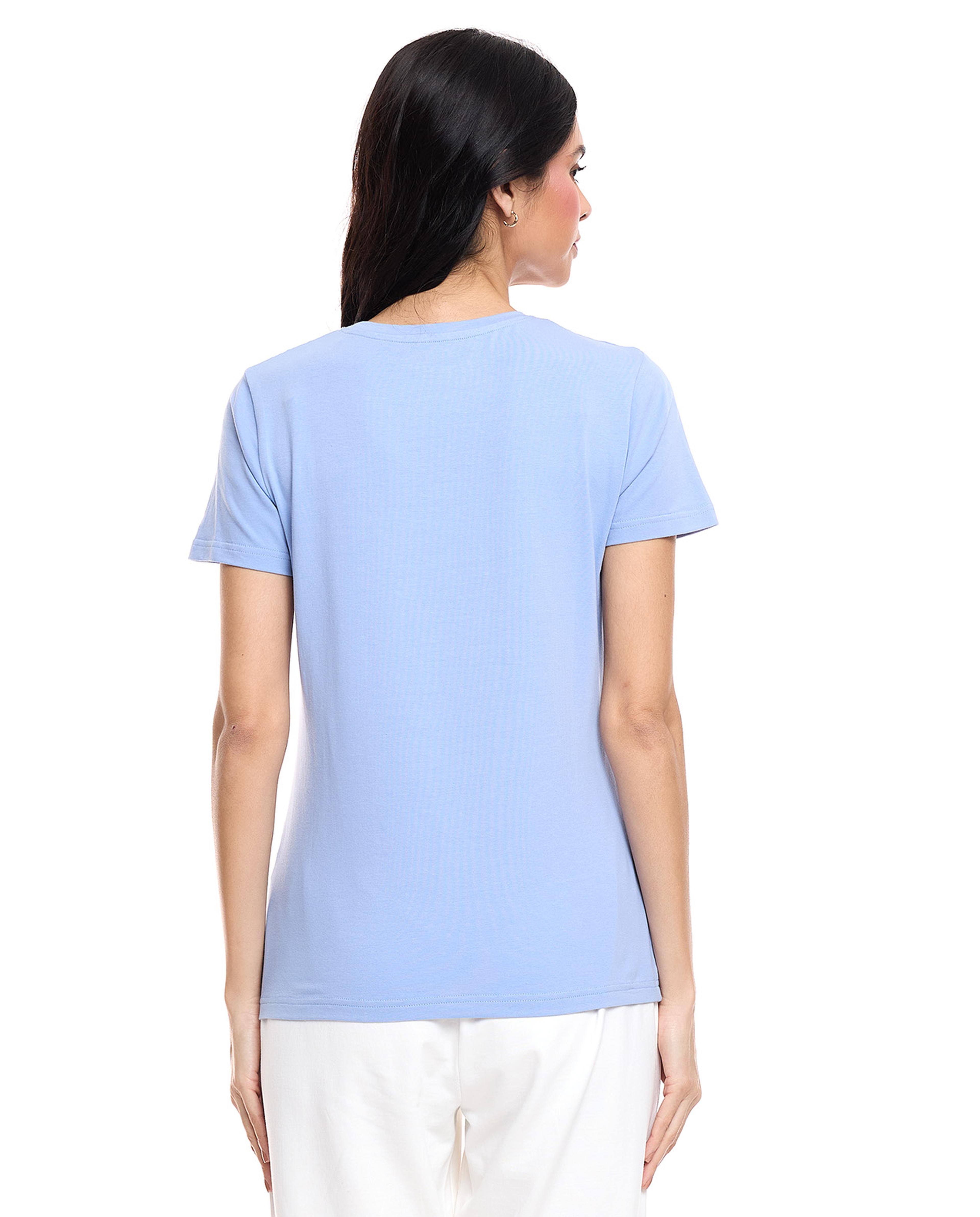 Solid T-Shirt with Crew Neck and Short Sleeves