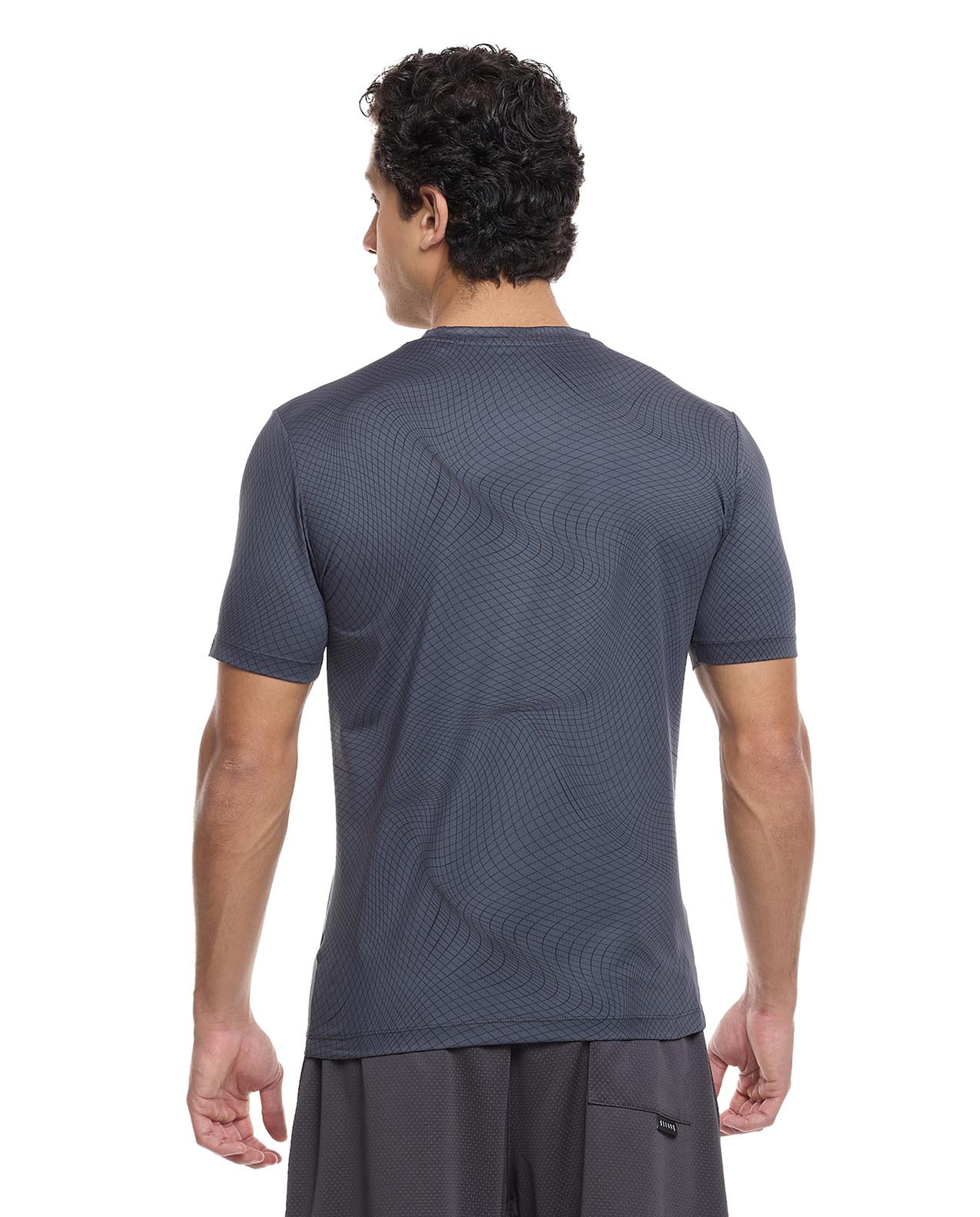 Printed Active T-Shirt with Crew Neck and Short Sleeves