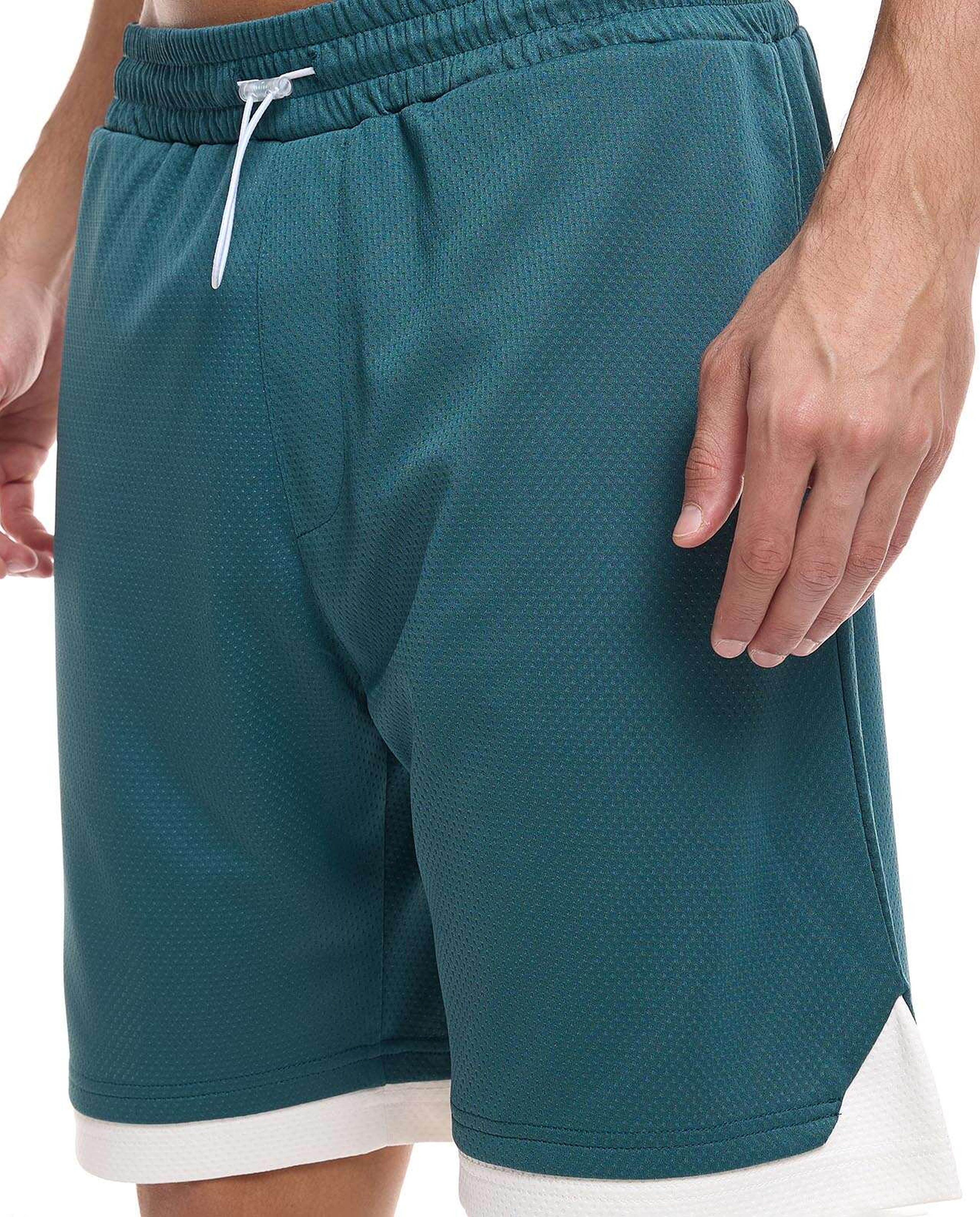 شورت رياضي متباين الألوان 