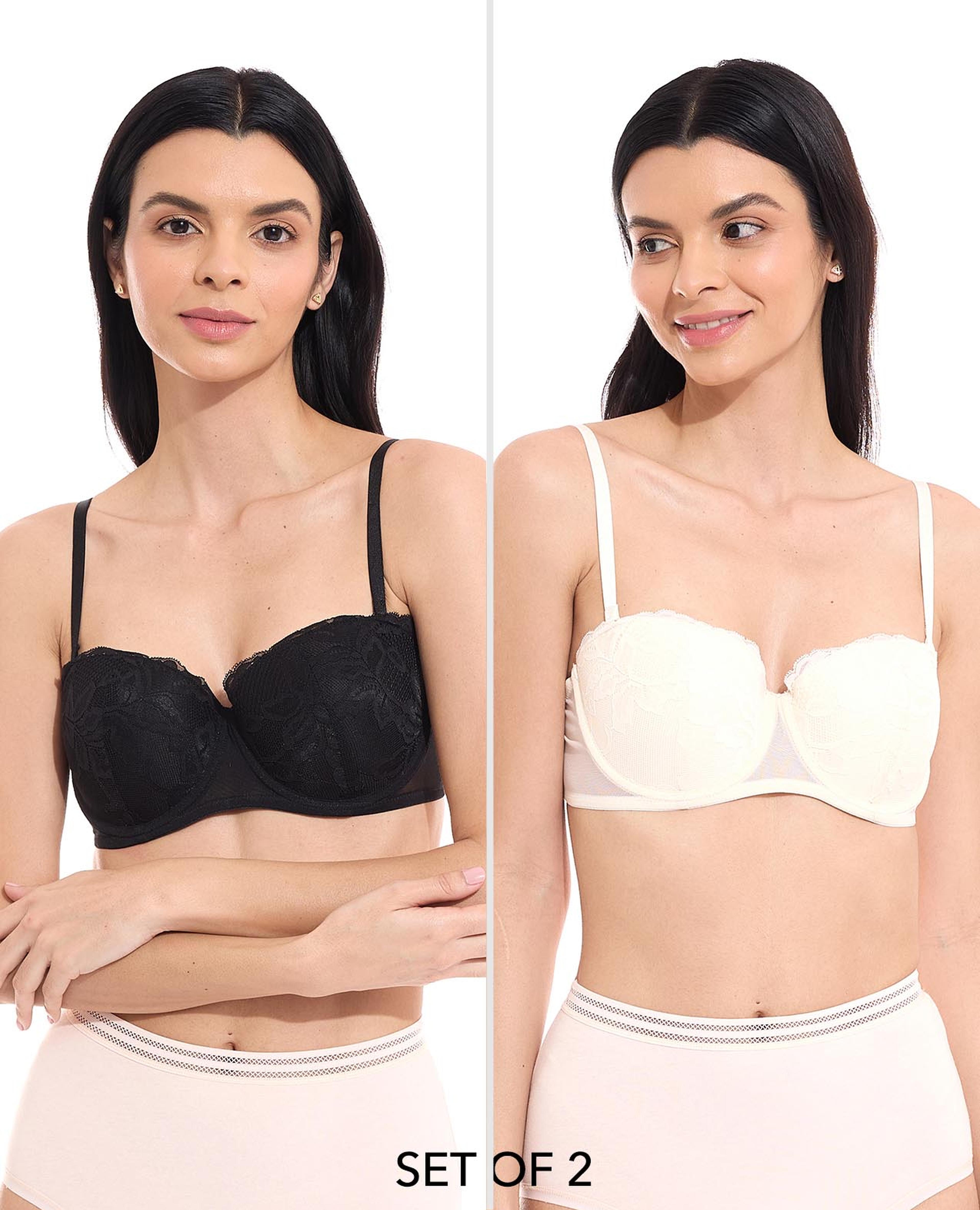 Laced Underwire Strapless Bra