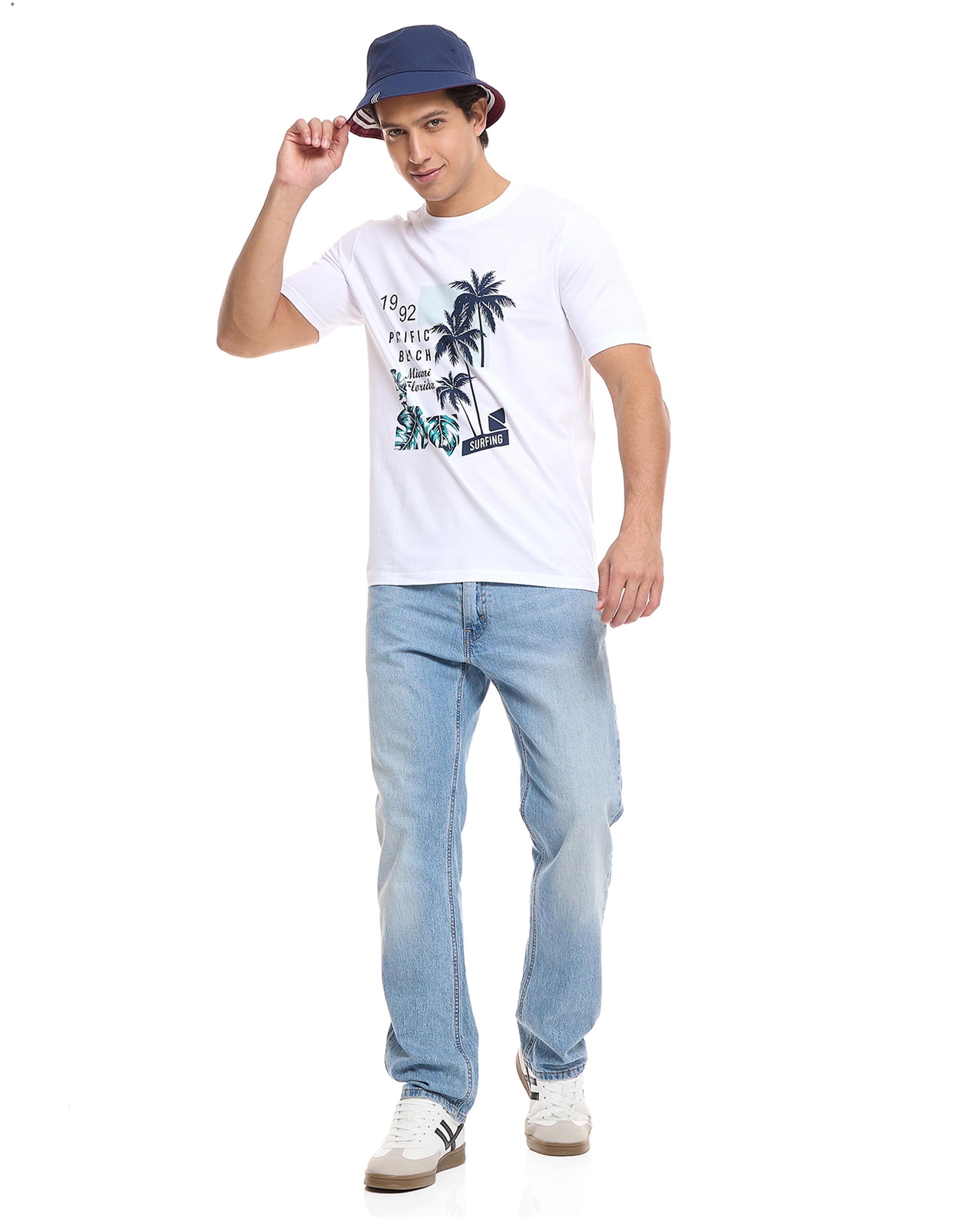 تيشيرت كم قصير بطبعة 