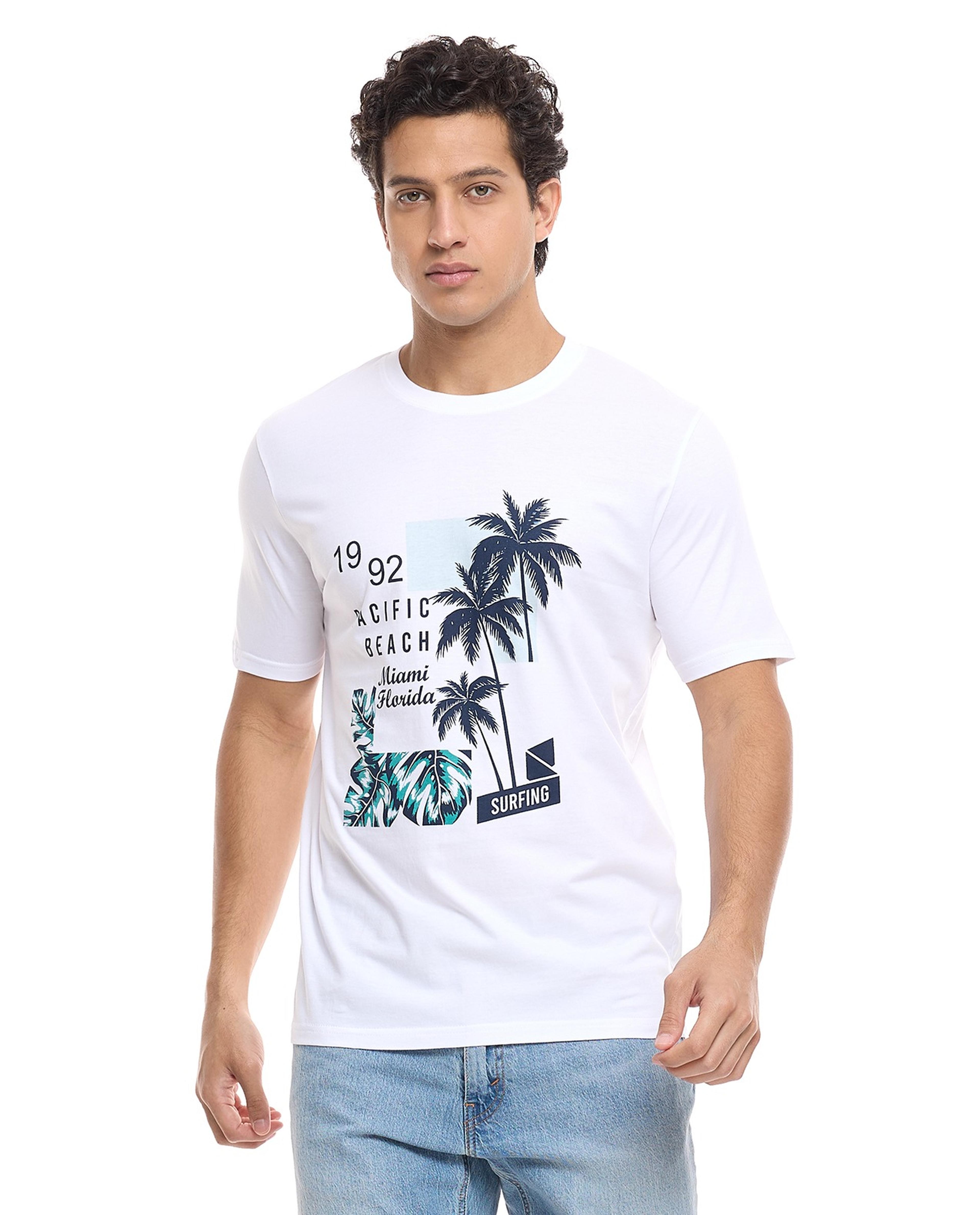 تيشيرت كم قصير بطبعة 