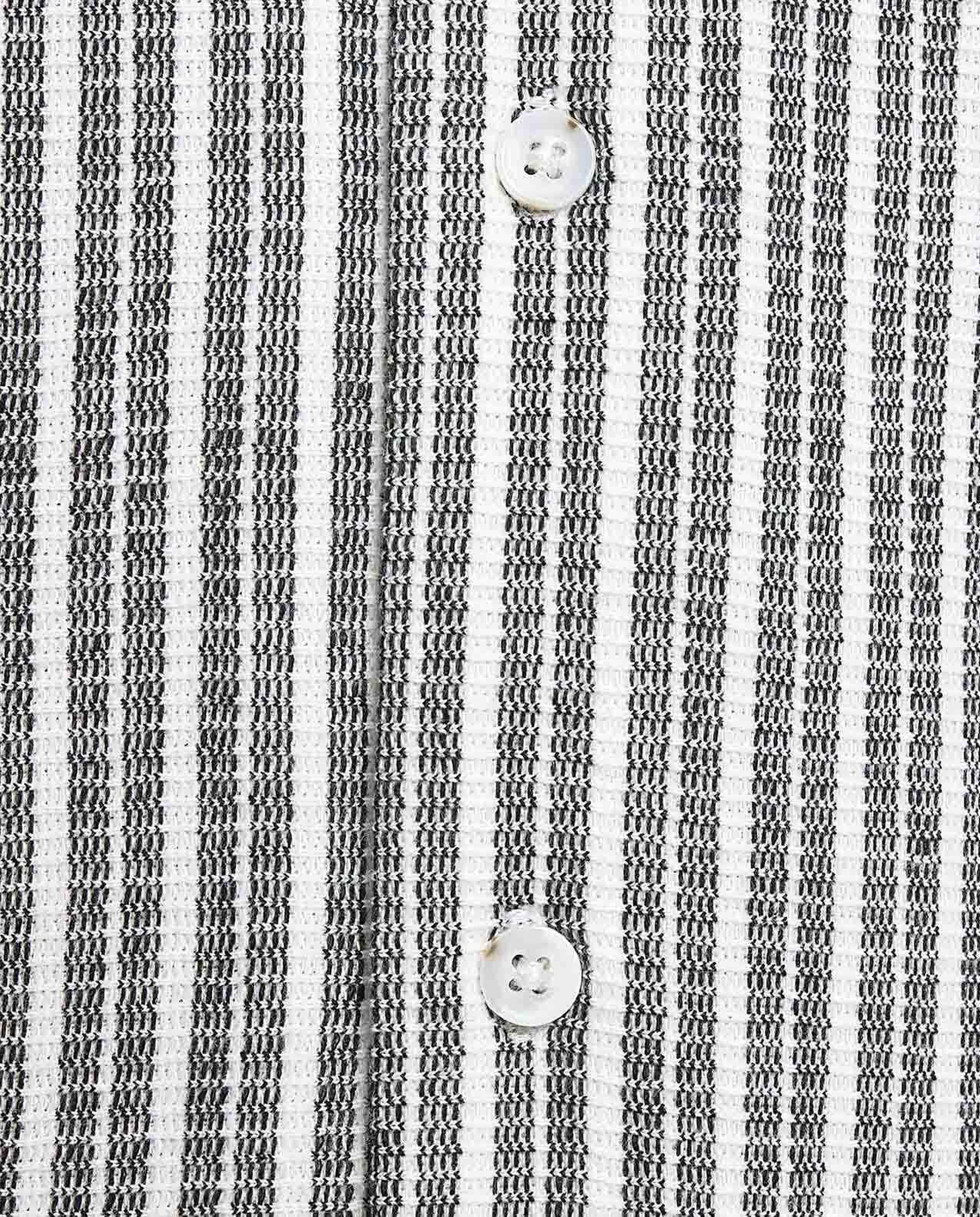 Striped Shirt with Revere Collar and Short Sleeves