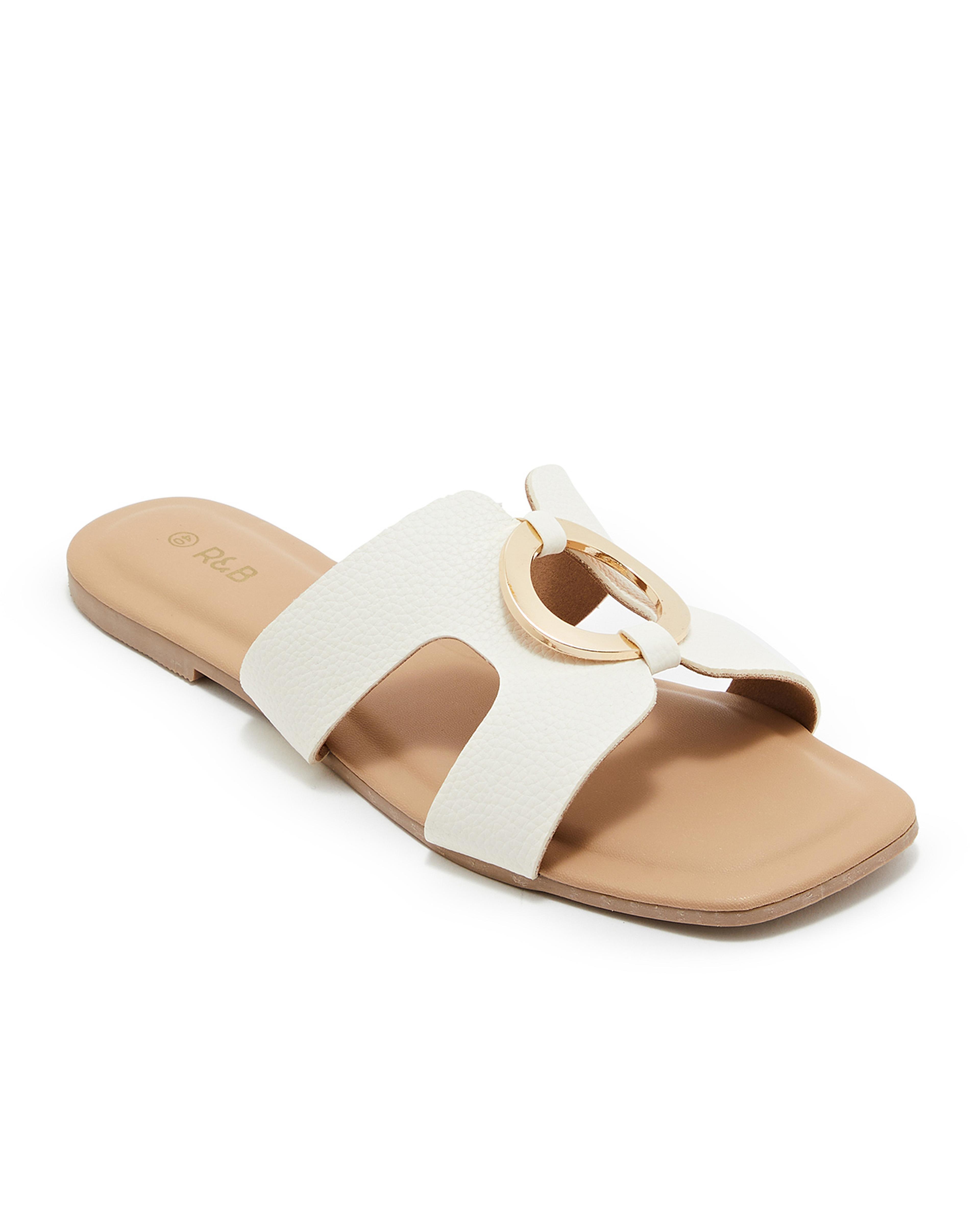 Ring Detail Flat Sandals