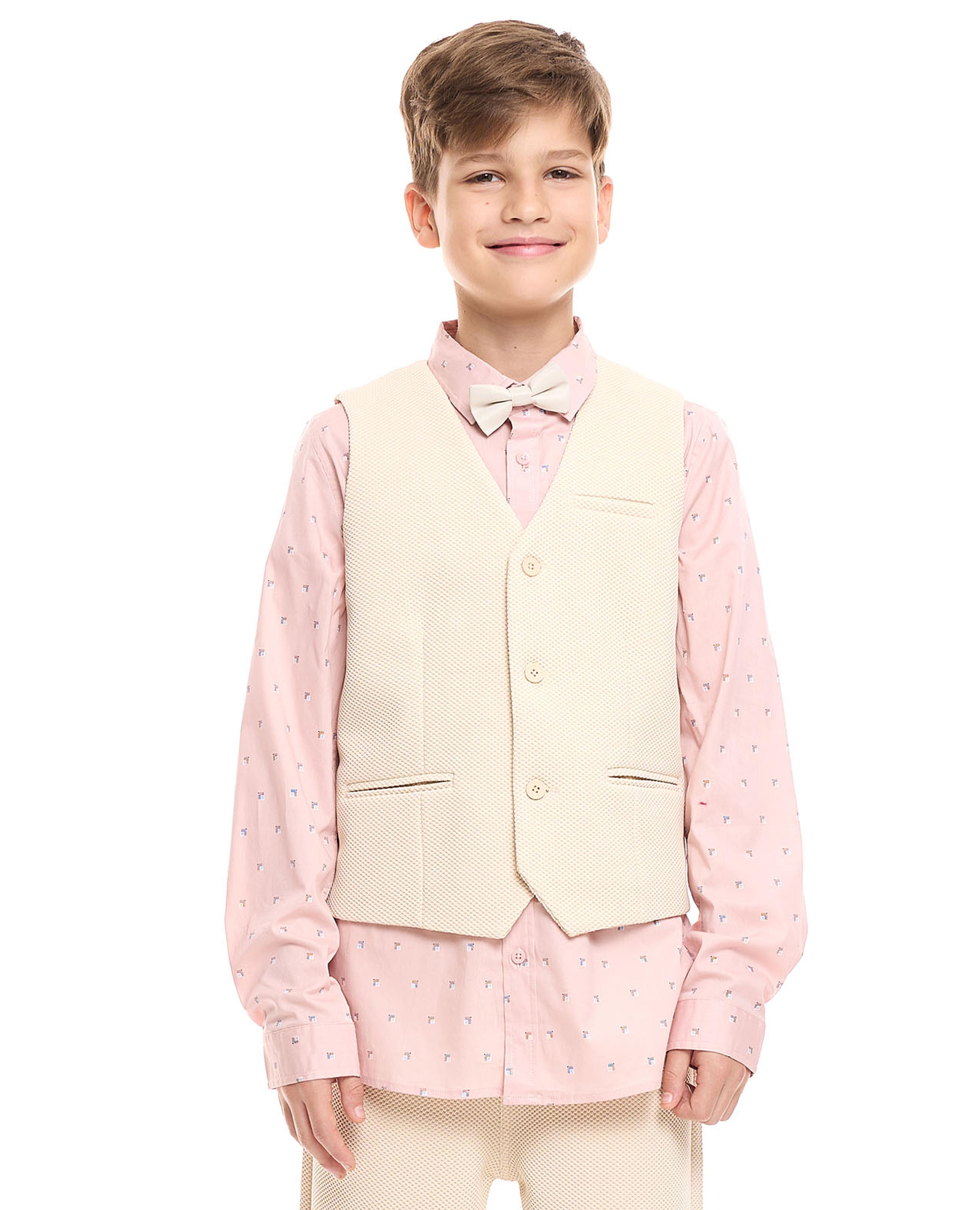 طقم قميص بطبعة وفيست بربطة عنق