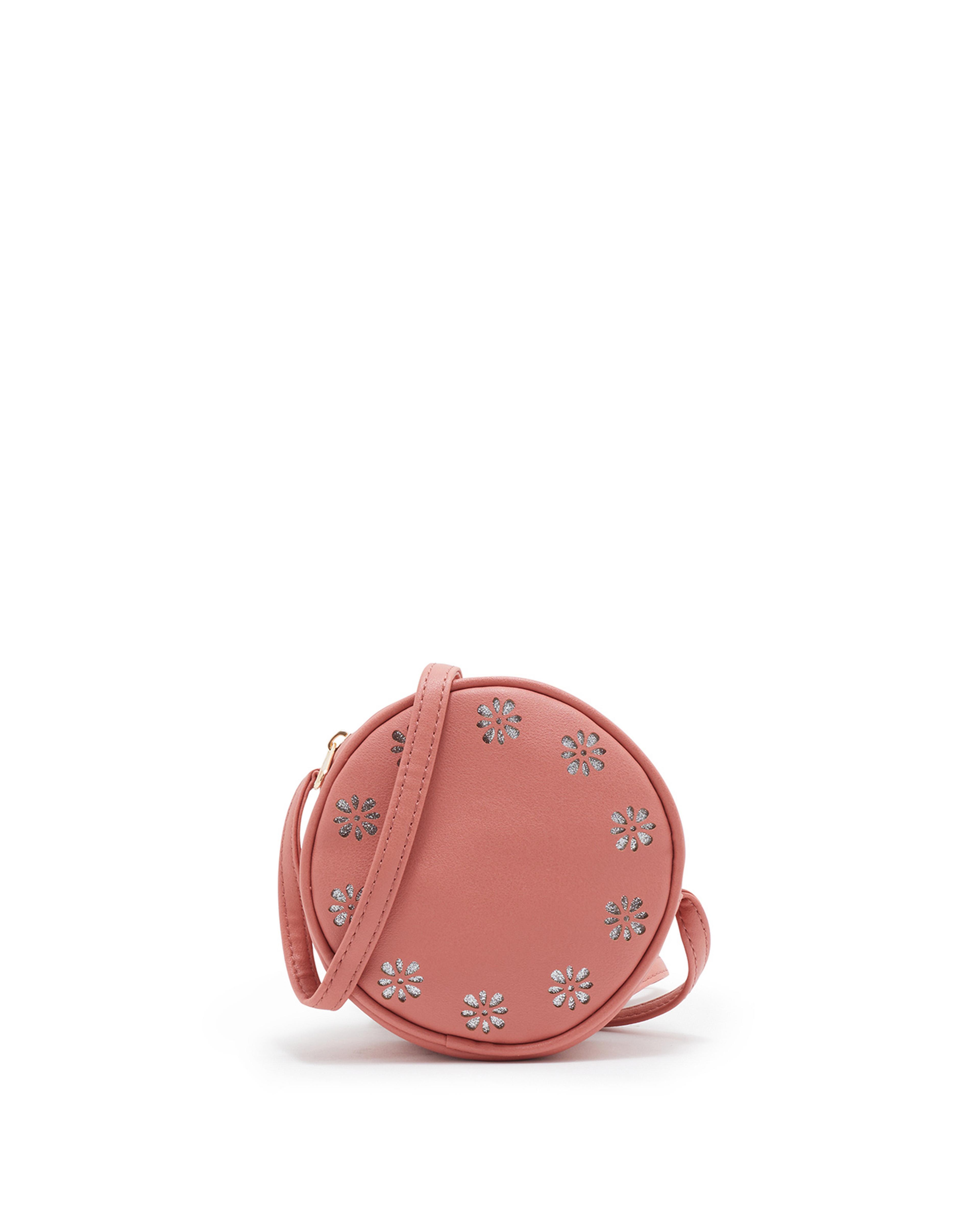 Laser Cut Round Crossbody Bag
