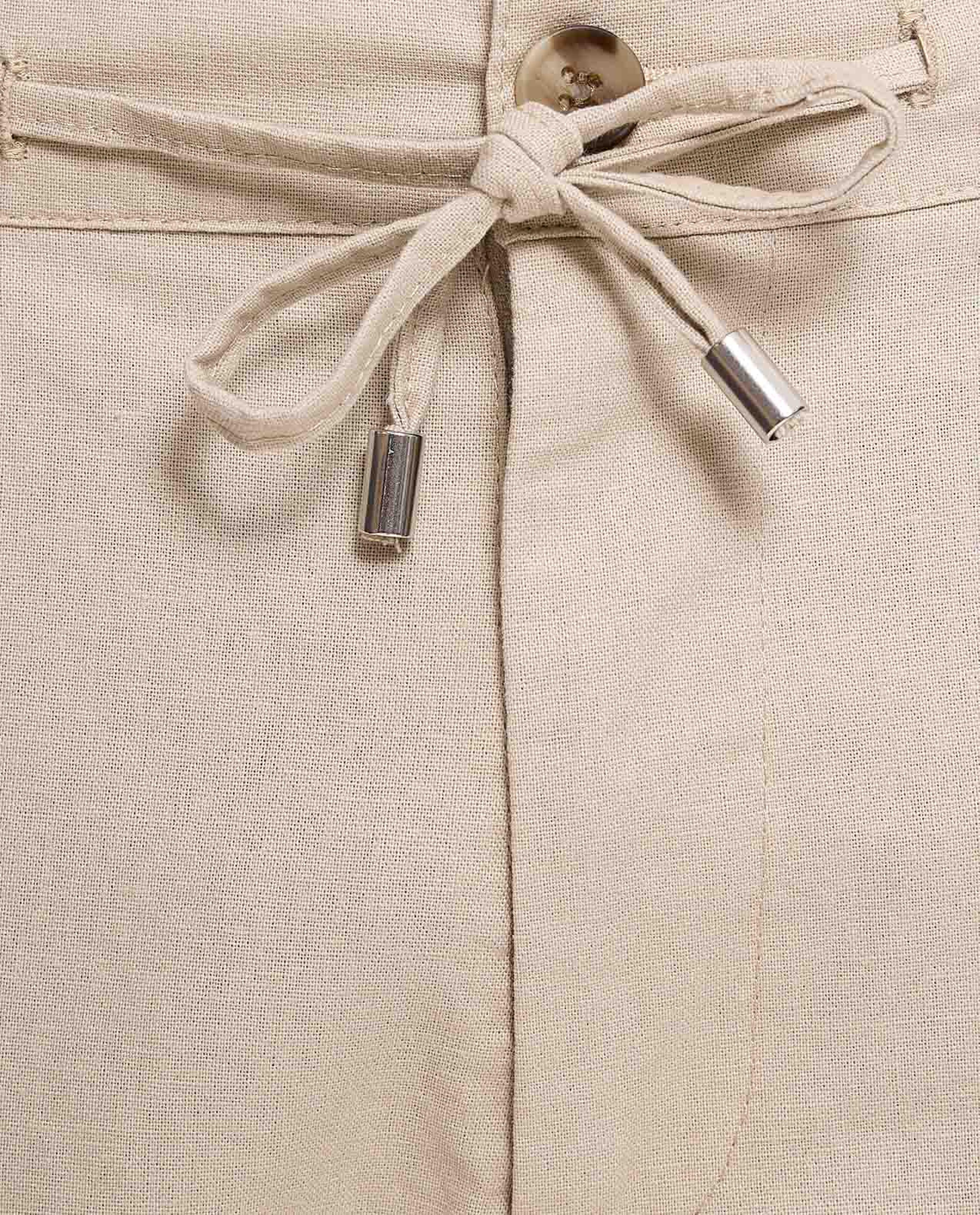 Solid Straight Fit Trousers with Drawstring Waist