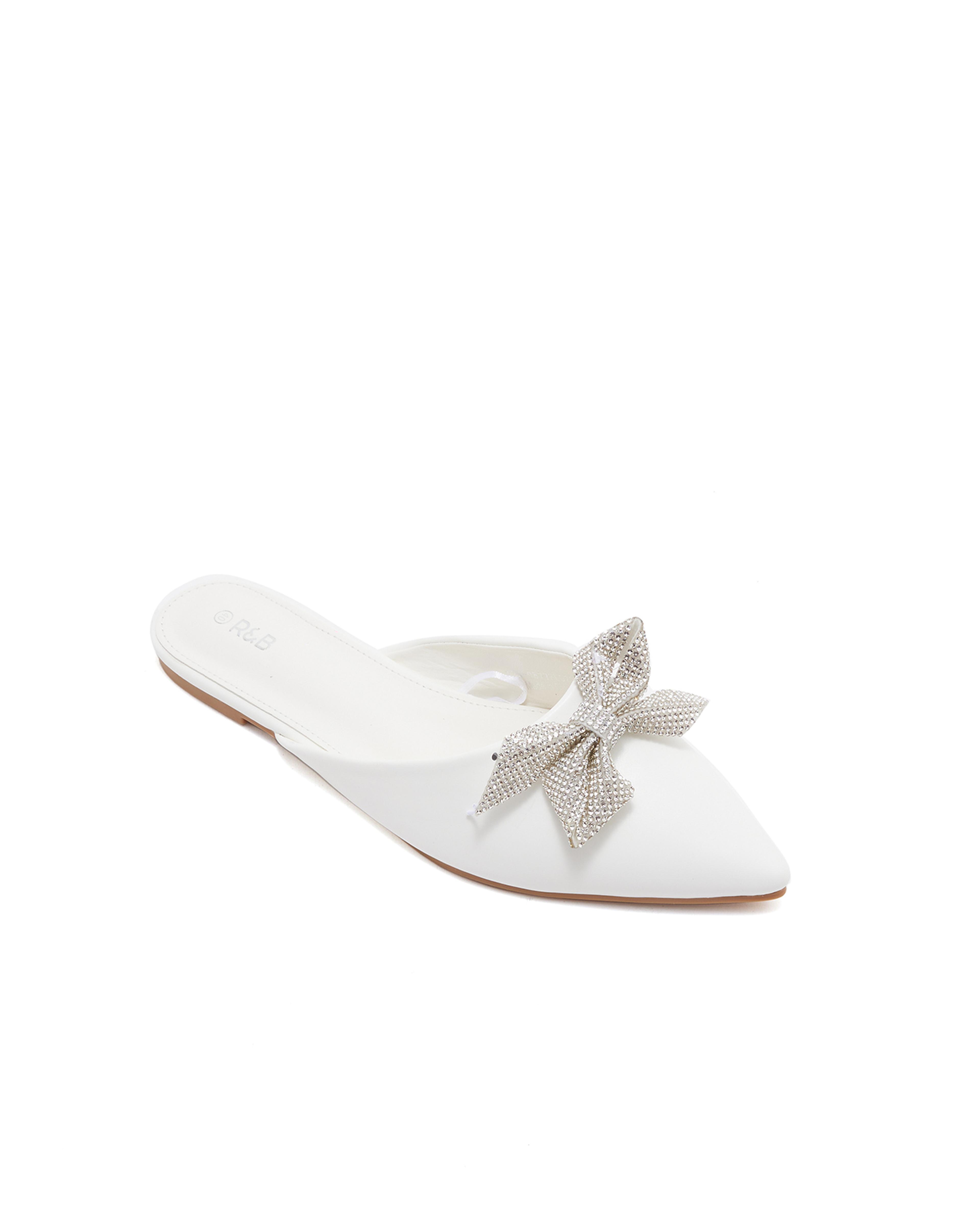 Embellished Bow Detail Mules