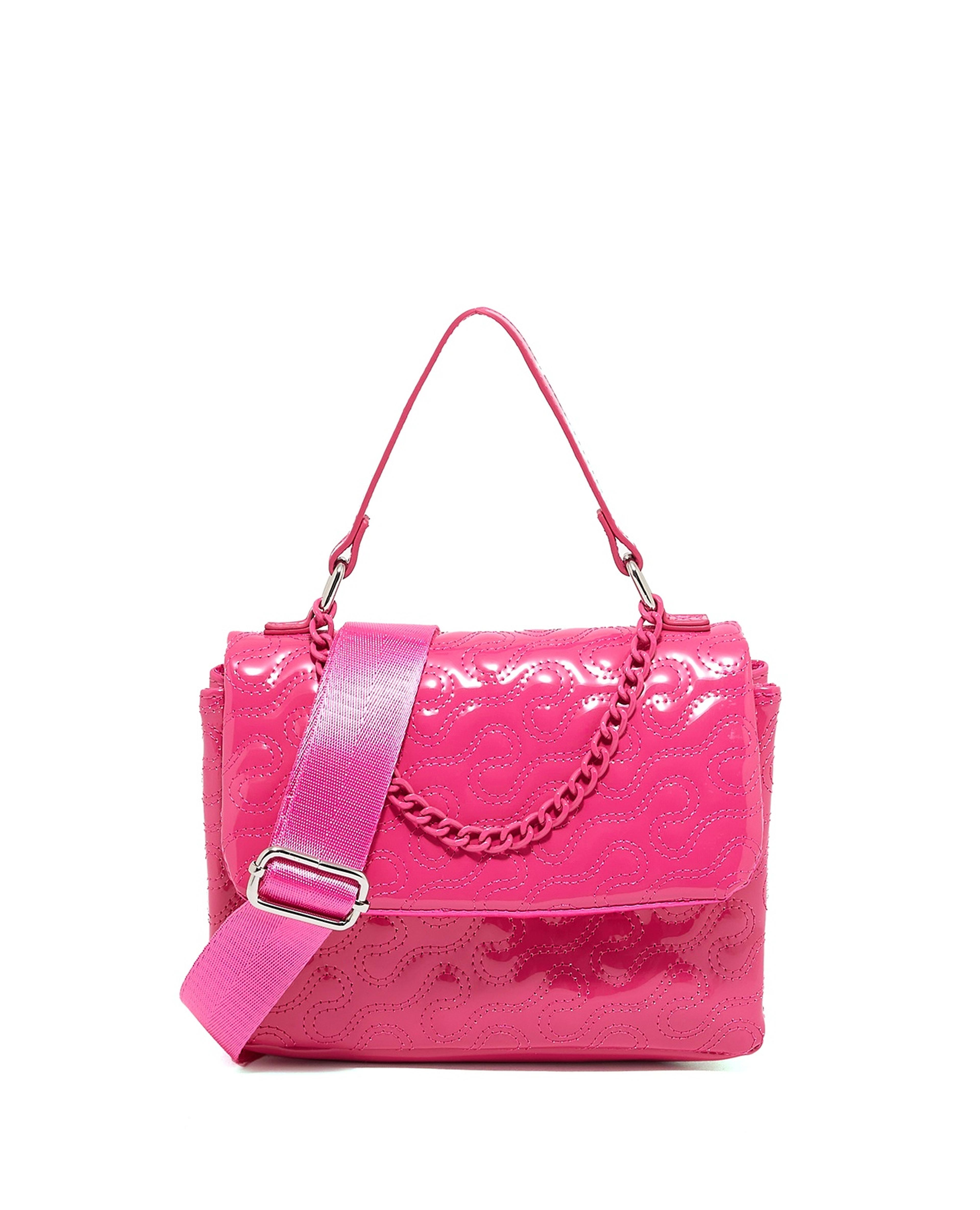 Stitch Detail Flap Crossbody Bag