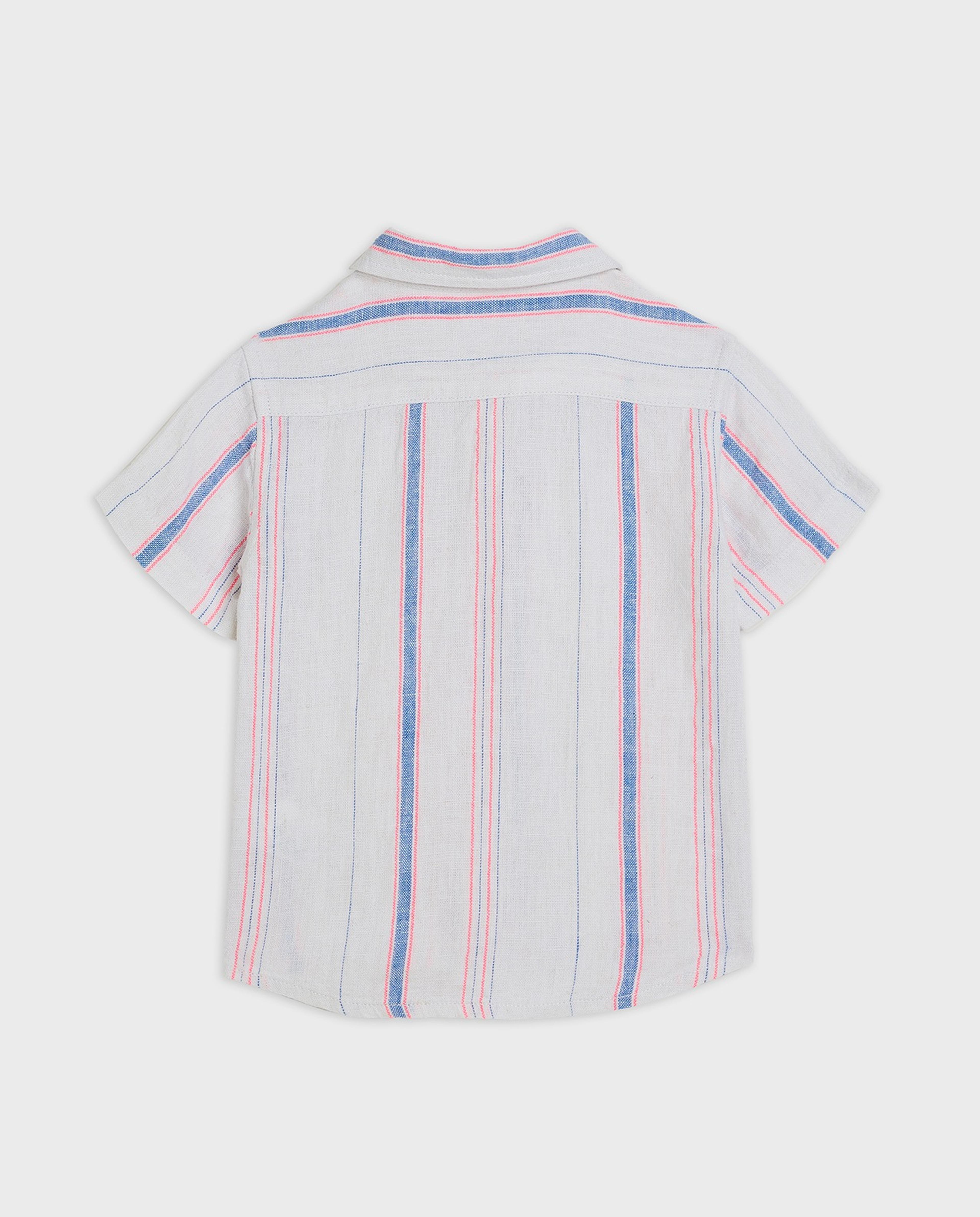 قميص مخطط بياقة كلاسيكية