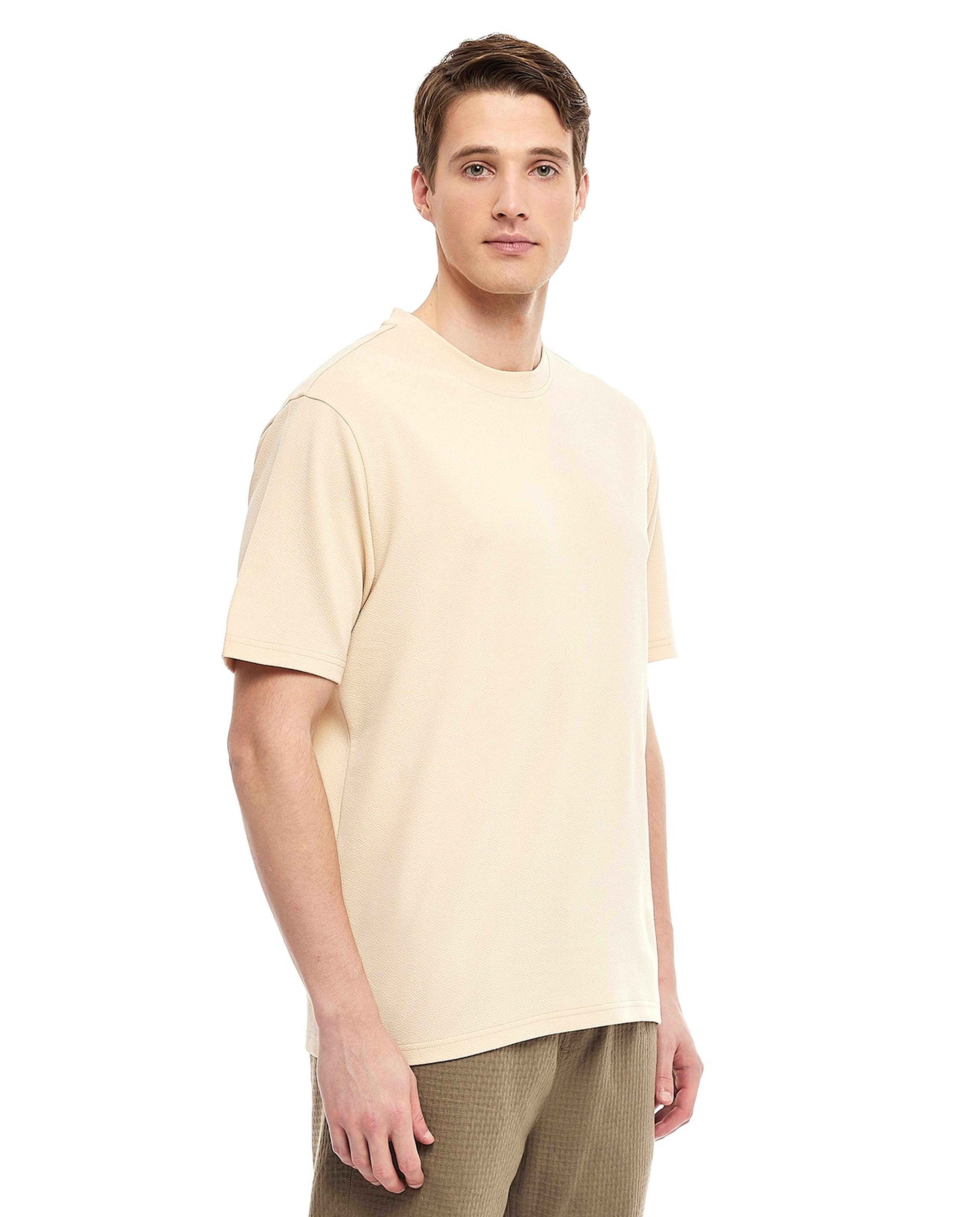 Knitted T-Shirt with Crew Neck and Short Sleeves