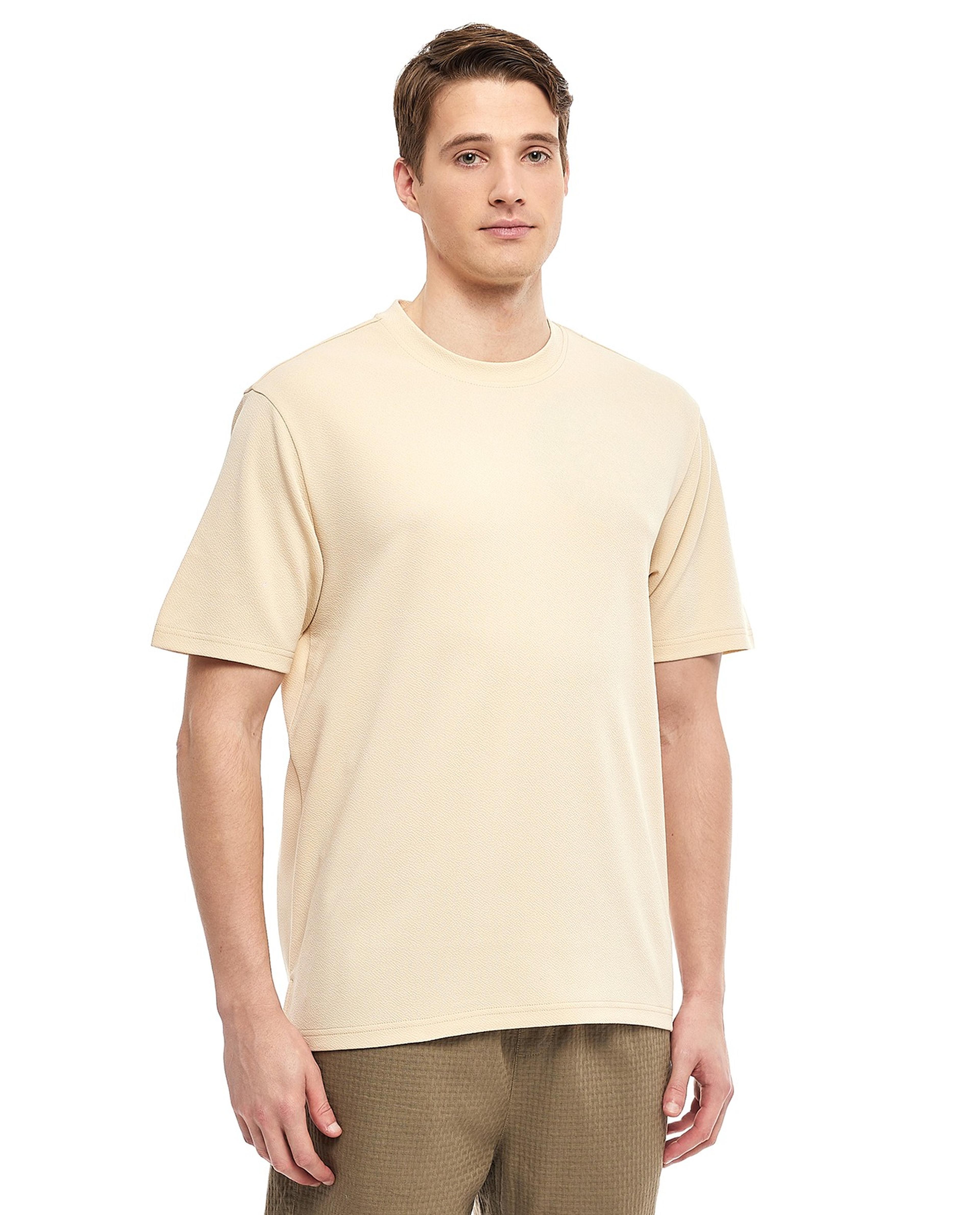 Knitted T-Shirt with Crew Neck and Short Sleeves