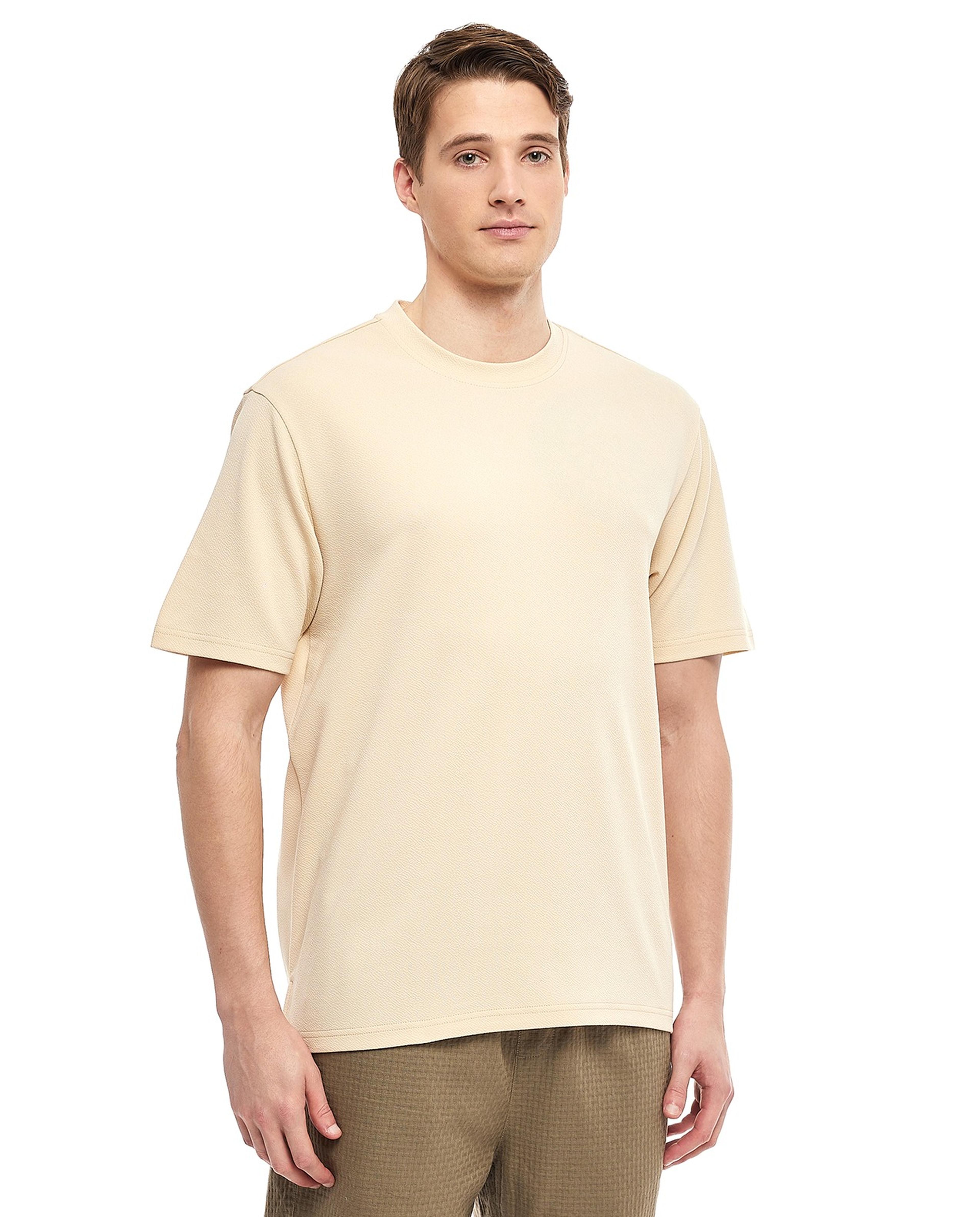 Knitted T-Shirt with Crew Neck and Short Sleeves