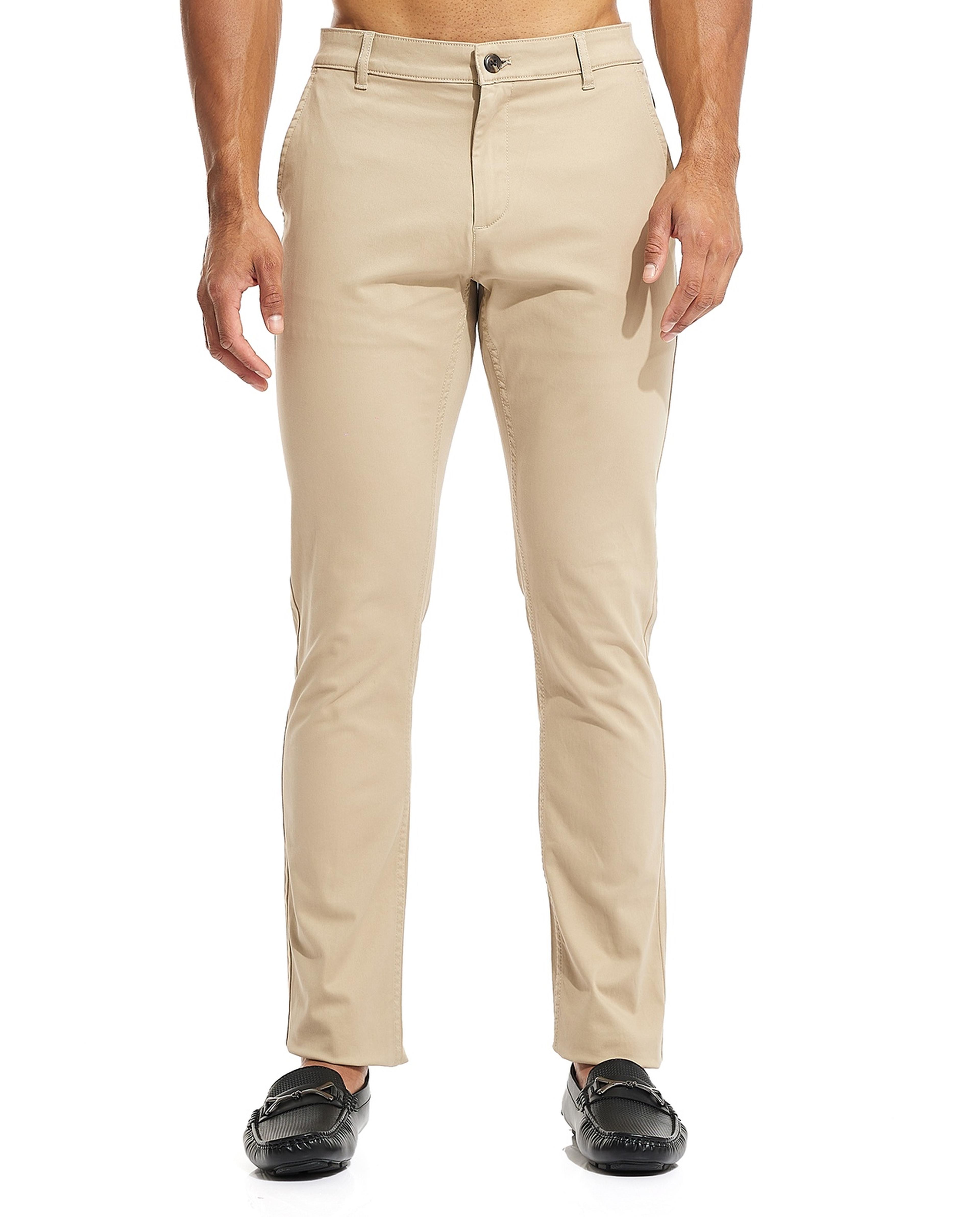 بنطال مدبب سادة مع زر