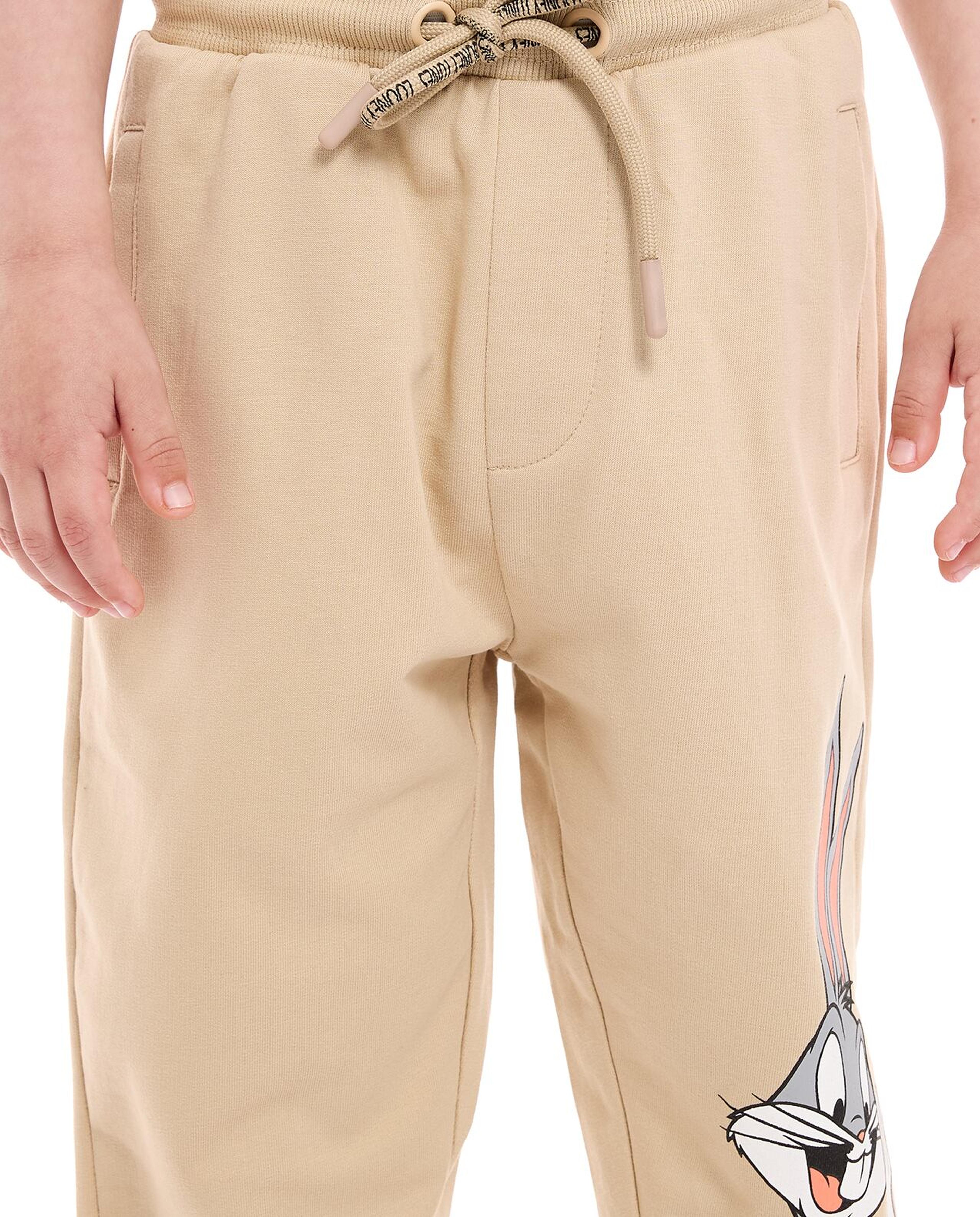 Looney Tunes Print Pants with Drawstring Waist