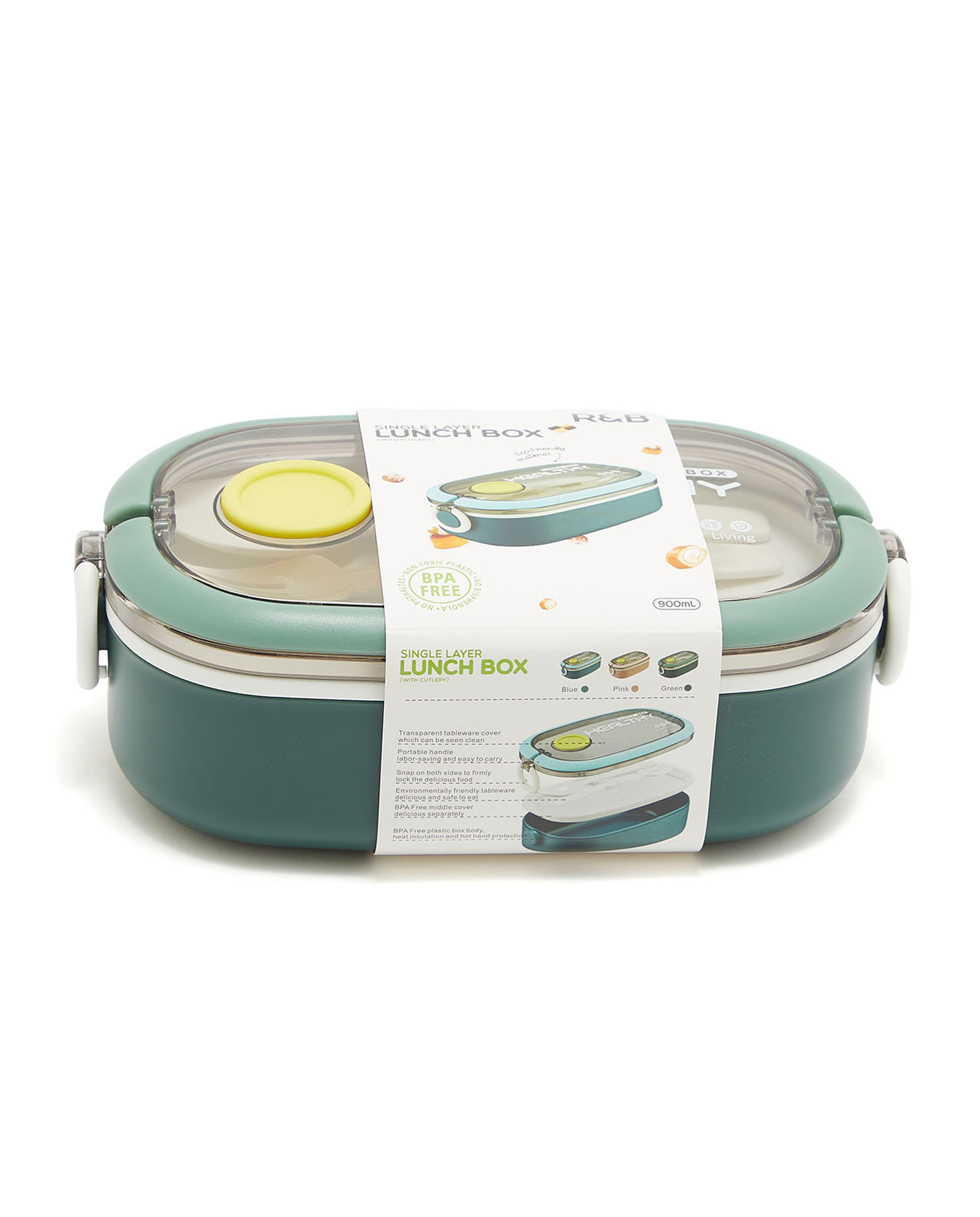 Lunch Box with Spoon and Fork