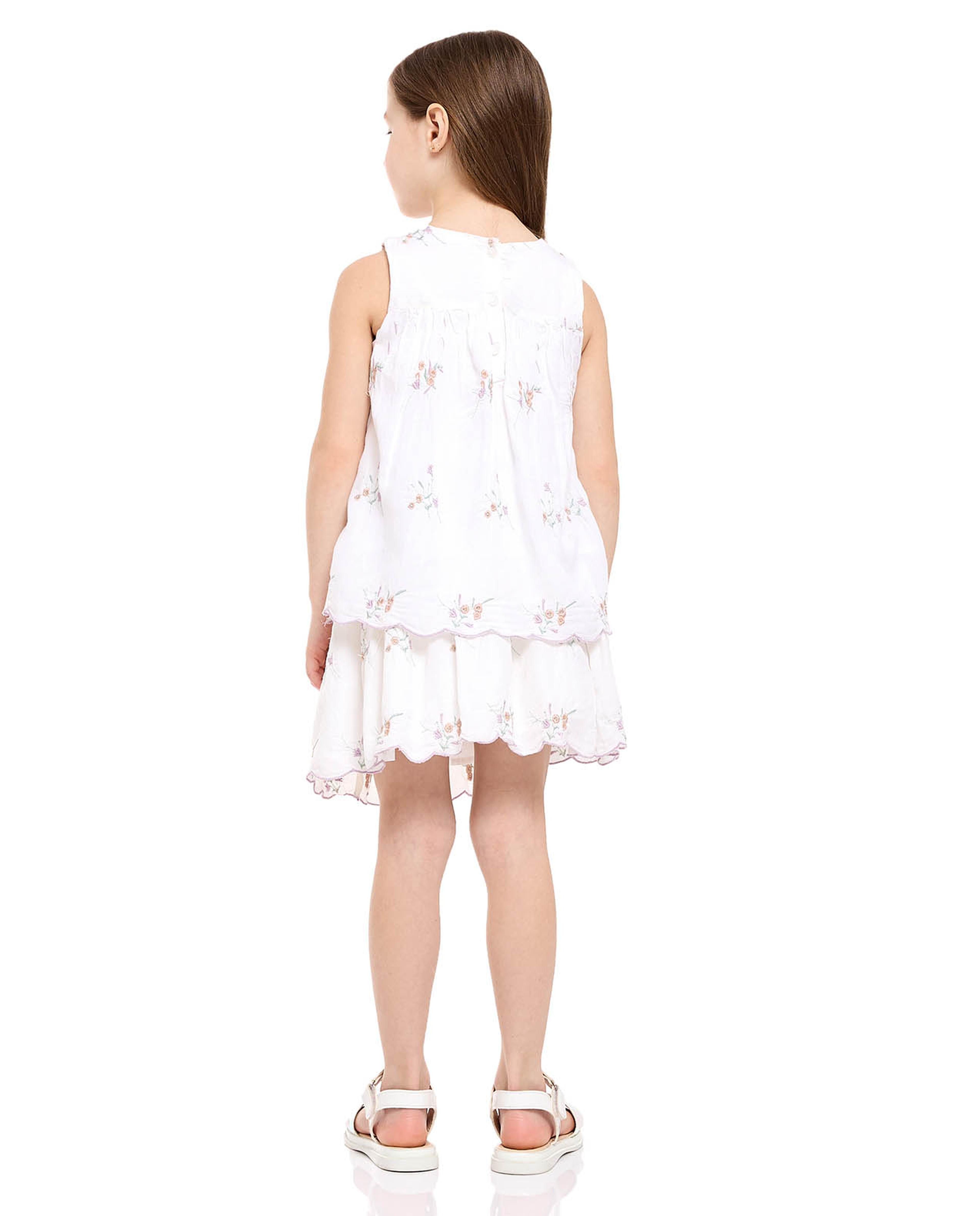 طقم توب مطرز وتنورة