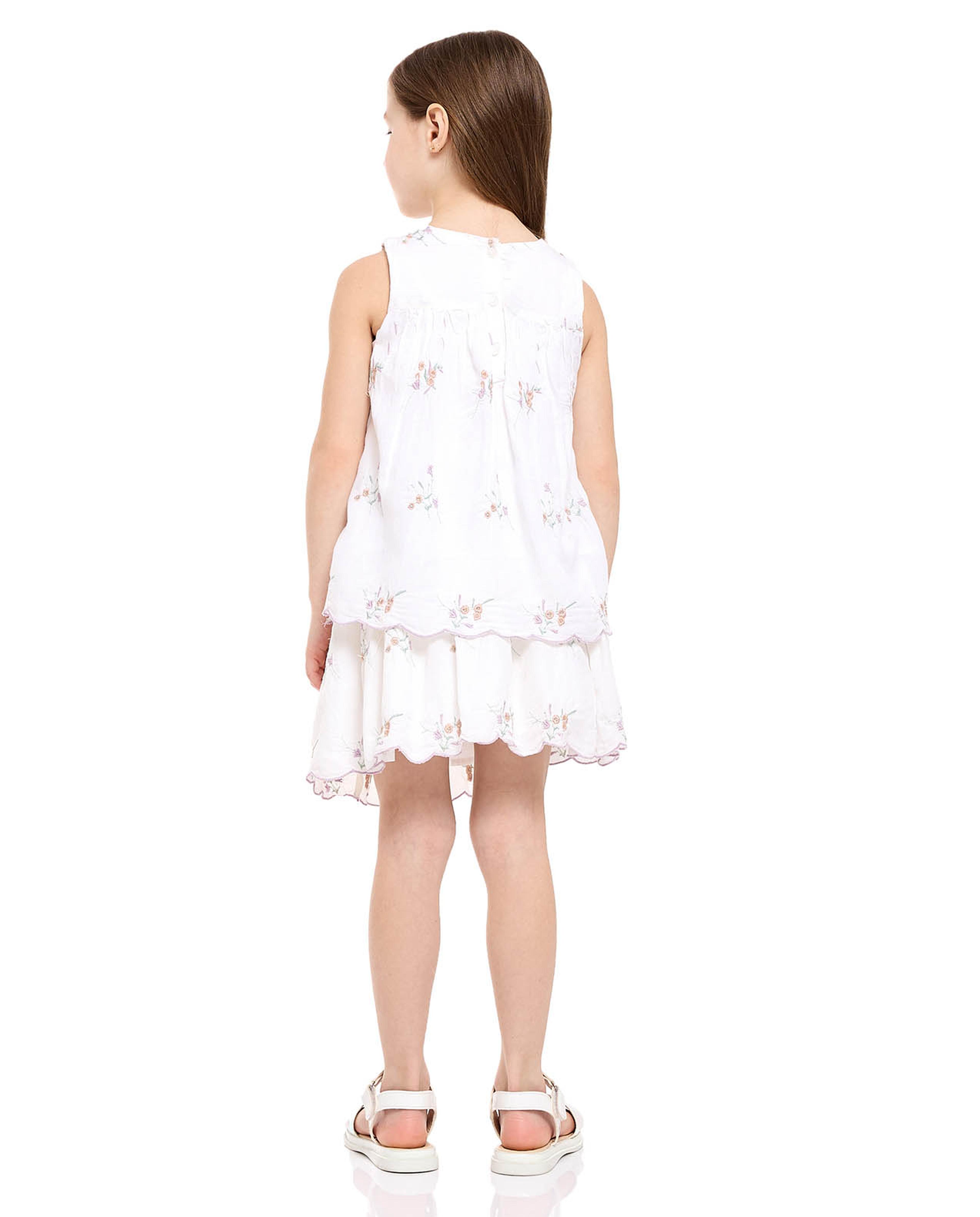 طقم توب مطرز وتنورة