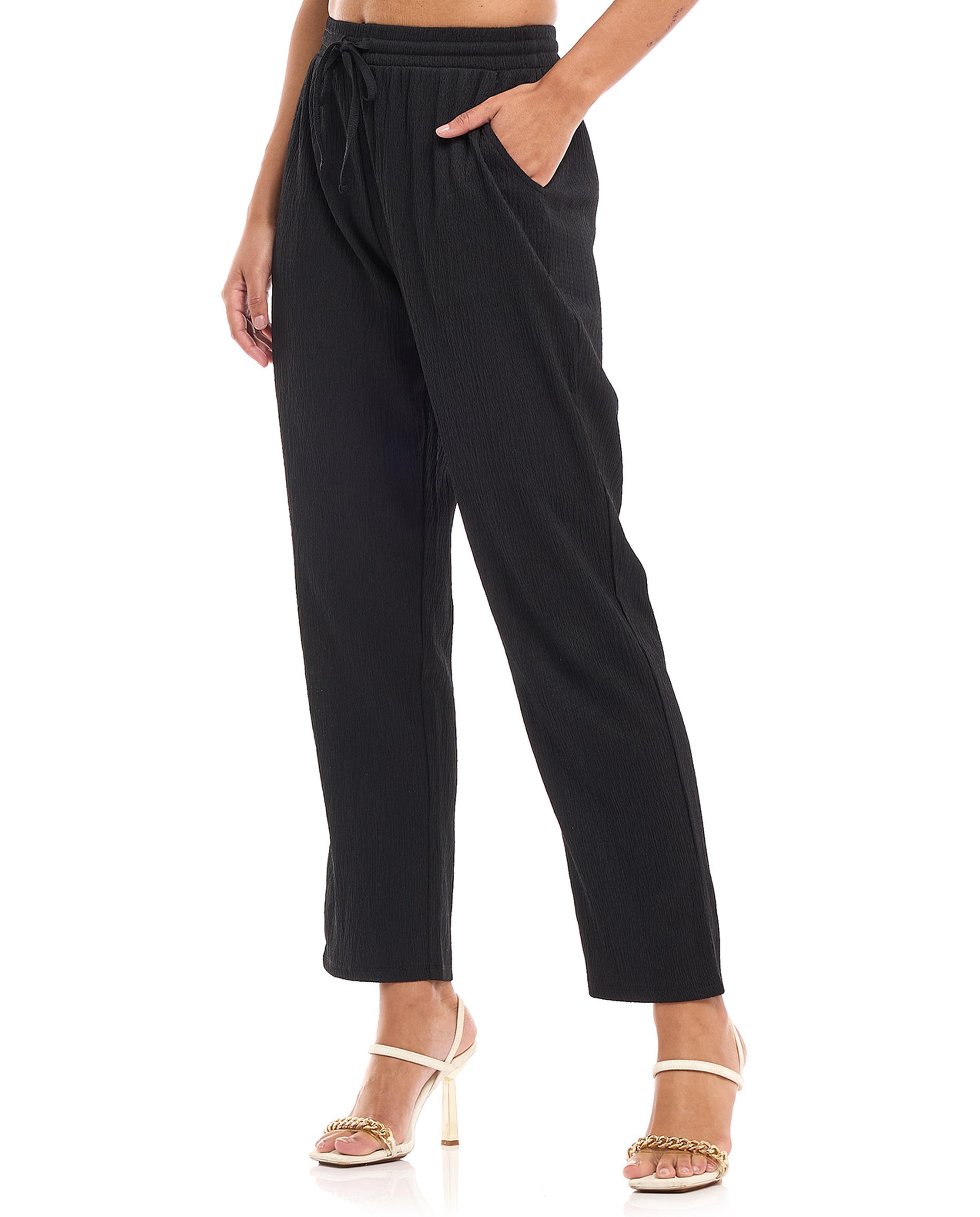 بنطال بقصة مستقيمة ورباط