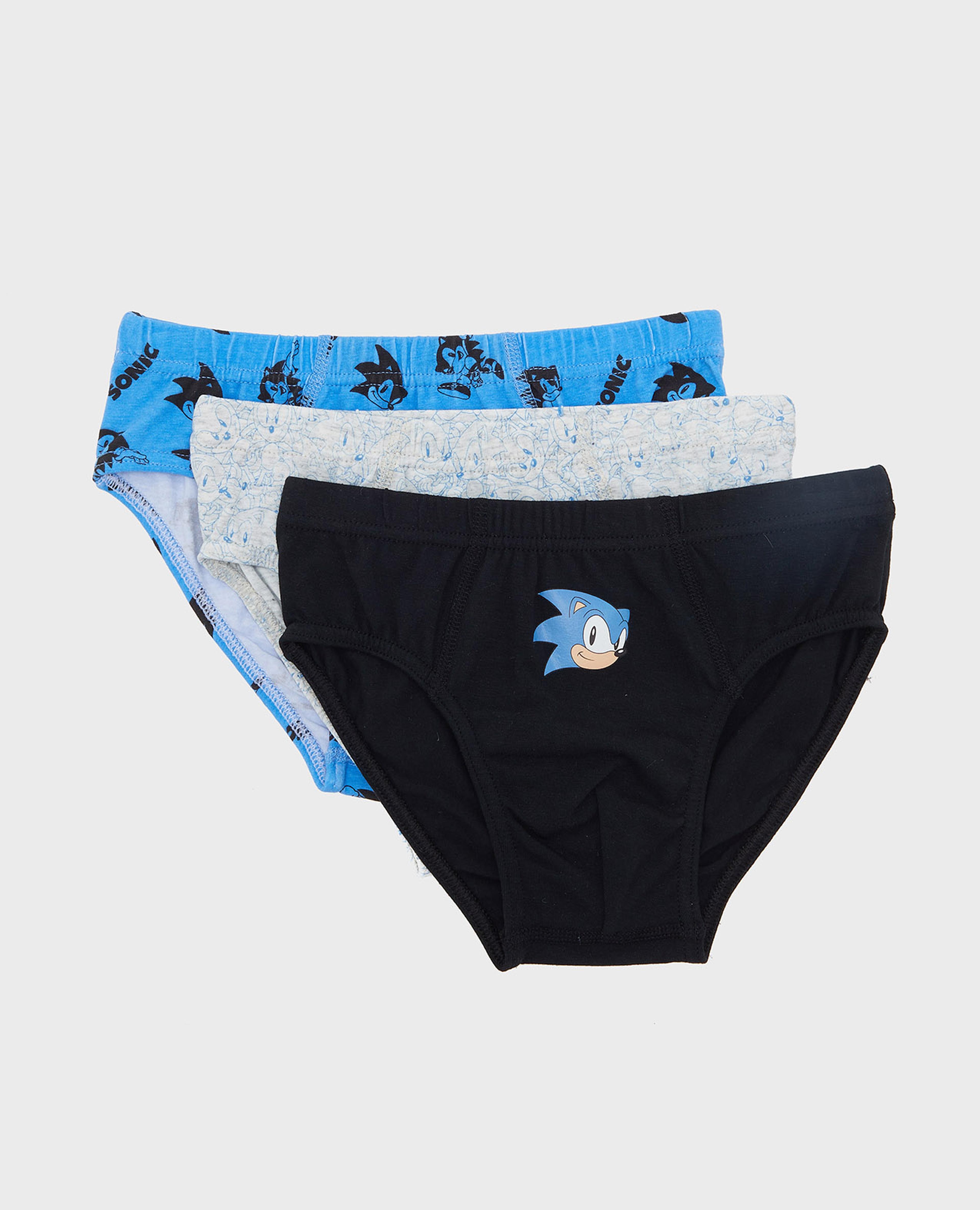 3 Pack Sonic Print Briefs