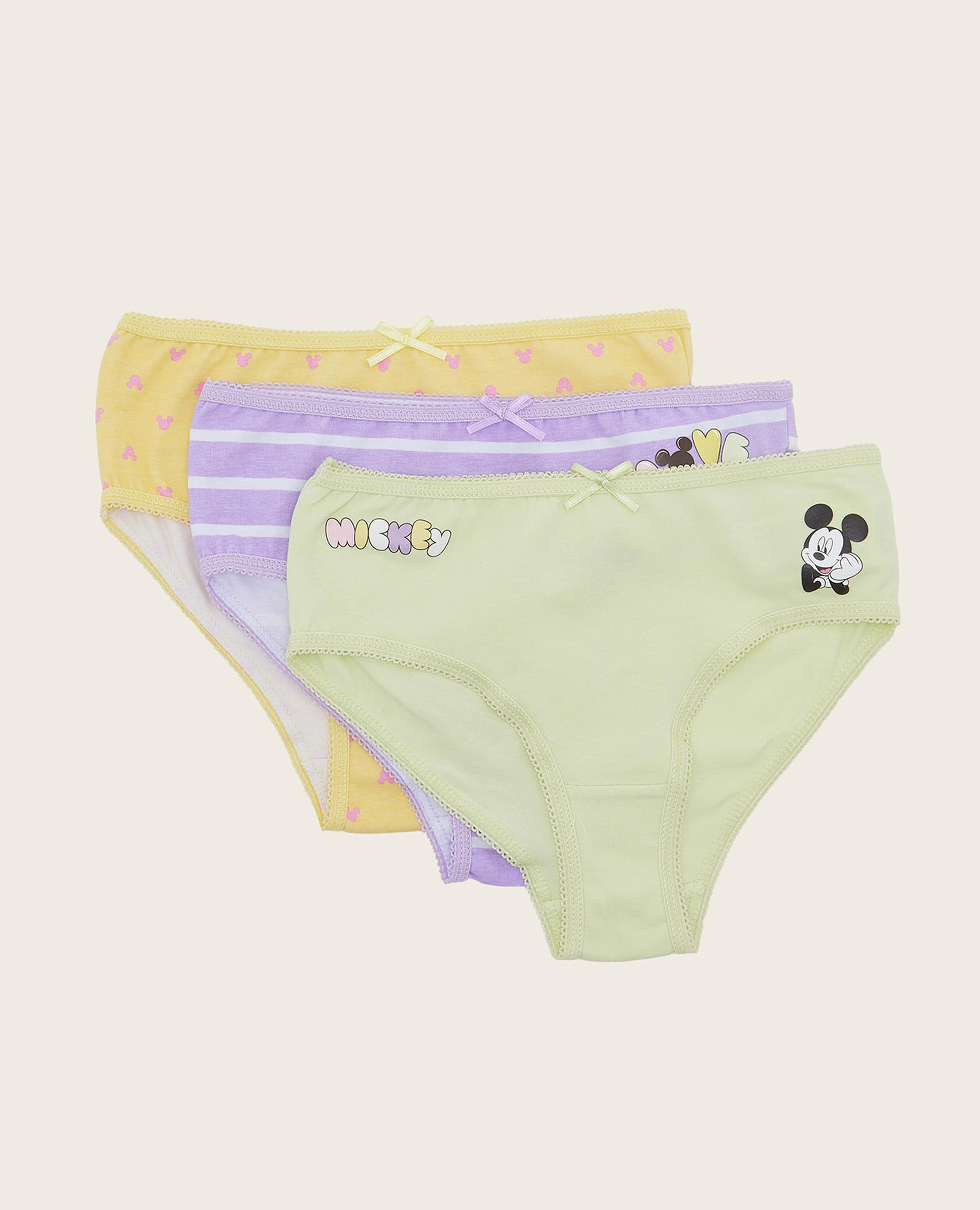 3 Pack Mickey Mouse Print Briefs