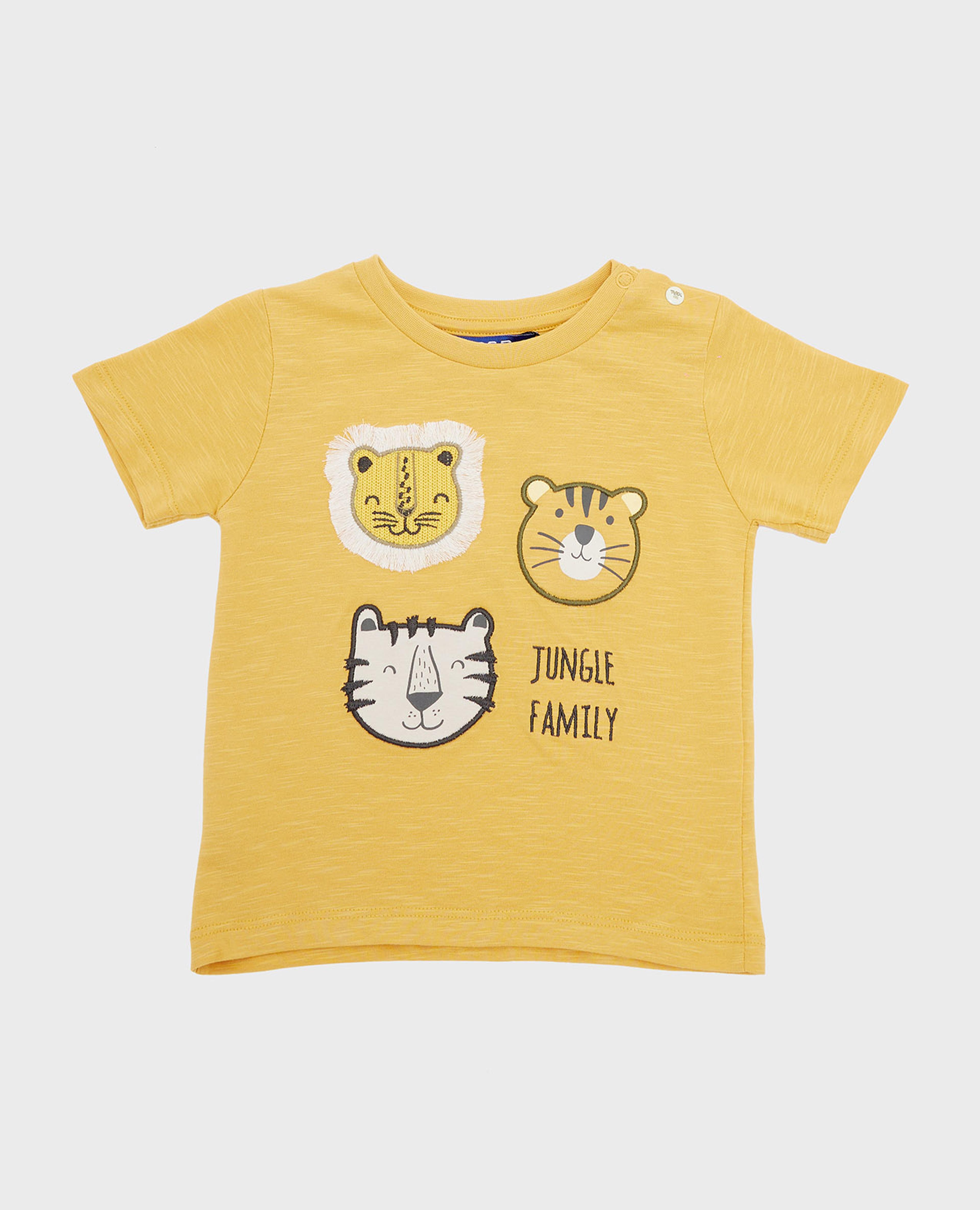 Embroidered T-Shirt with Crew Neck and Short Sleeves