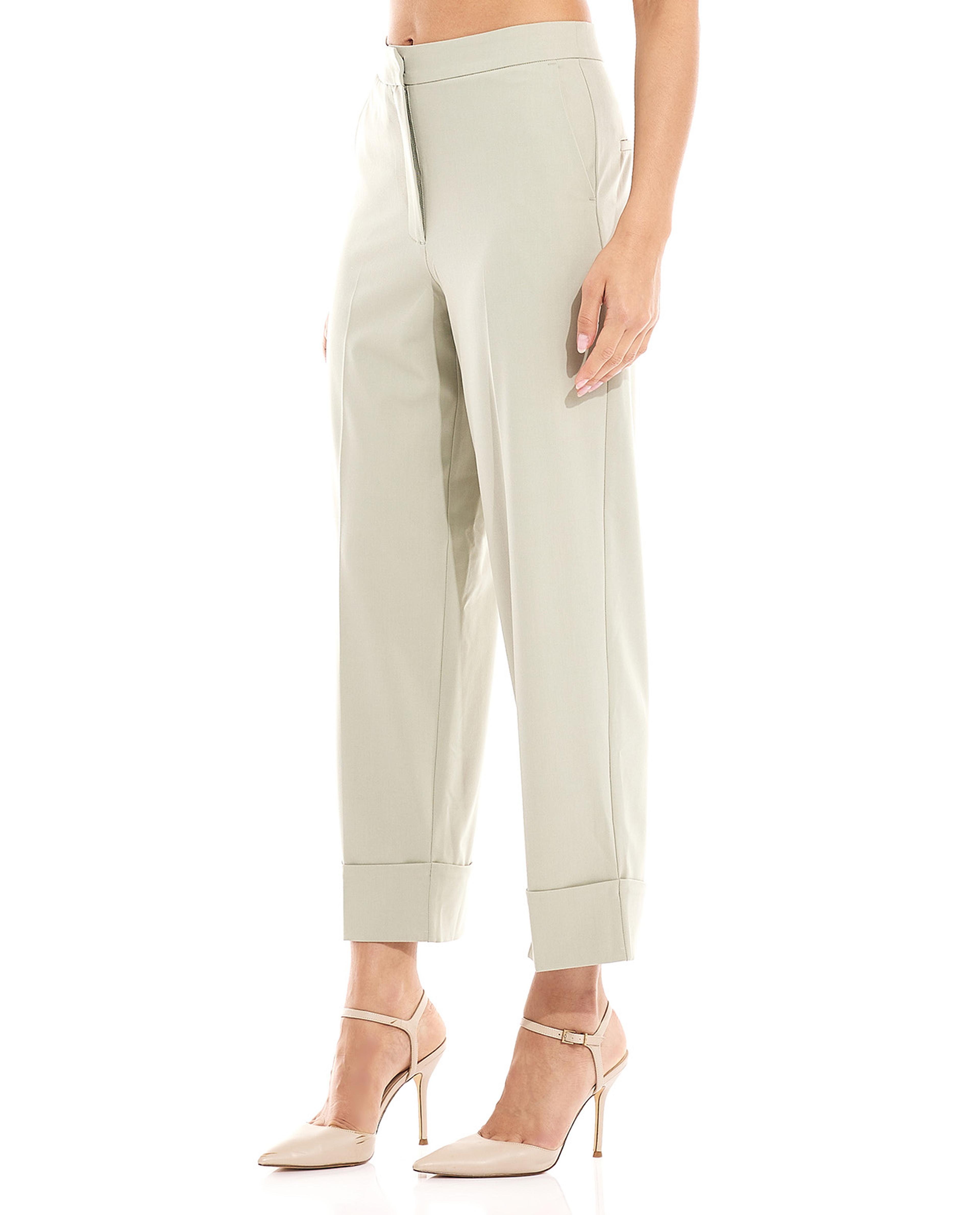 Solid Straight Fit Trousers