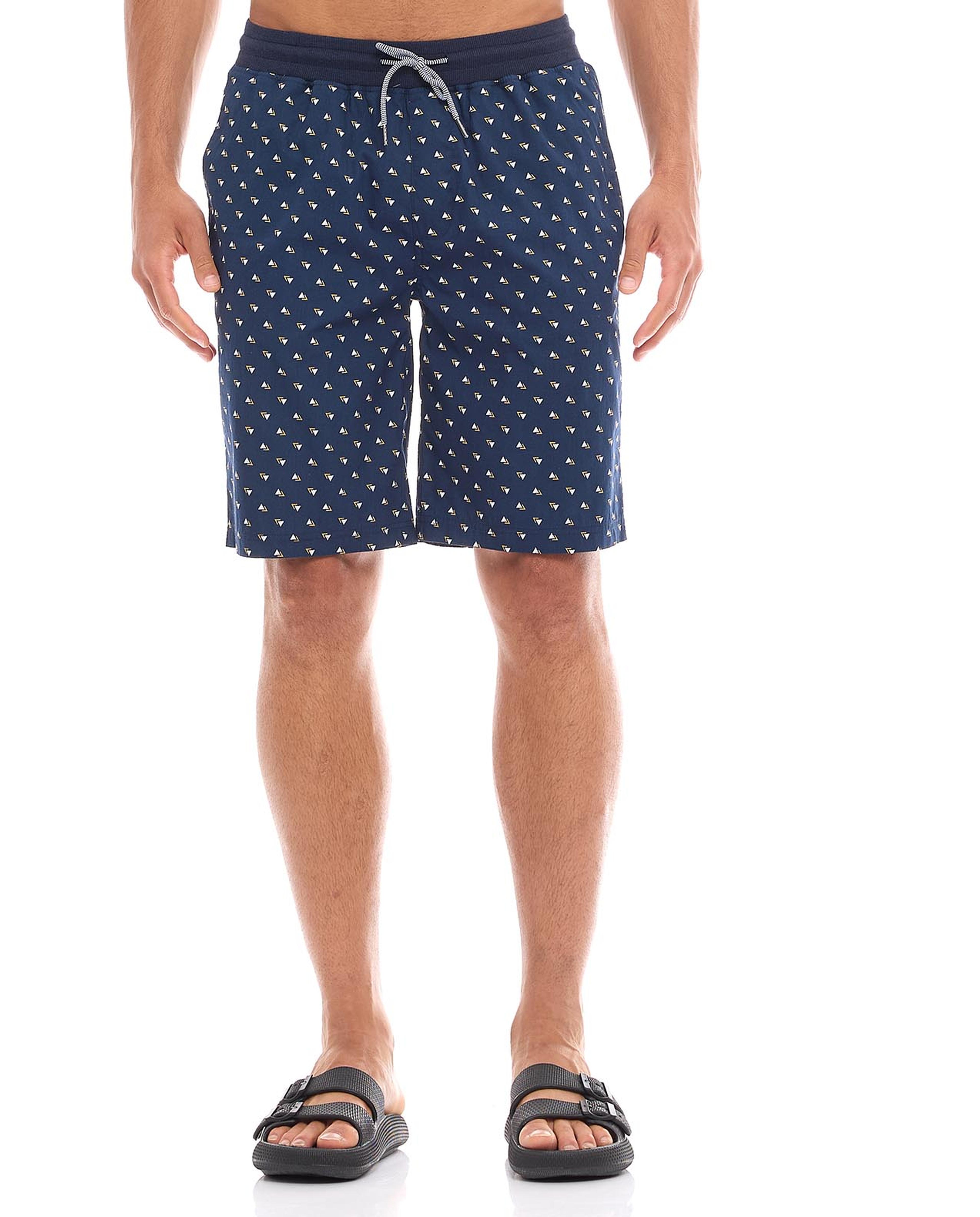 Printed Lounge Shorts with Drawstring Waist