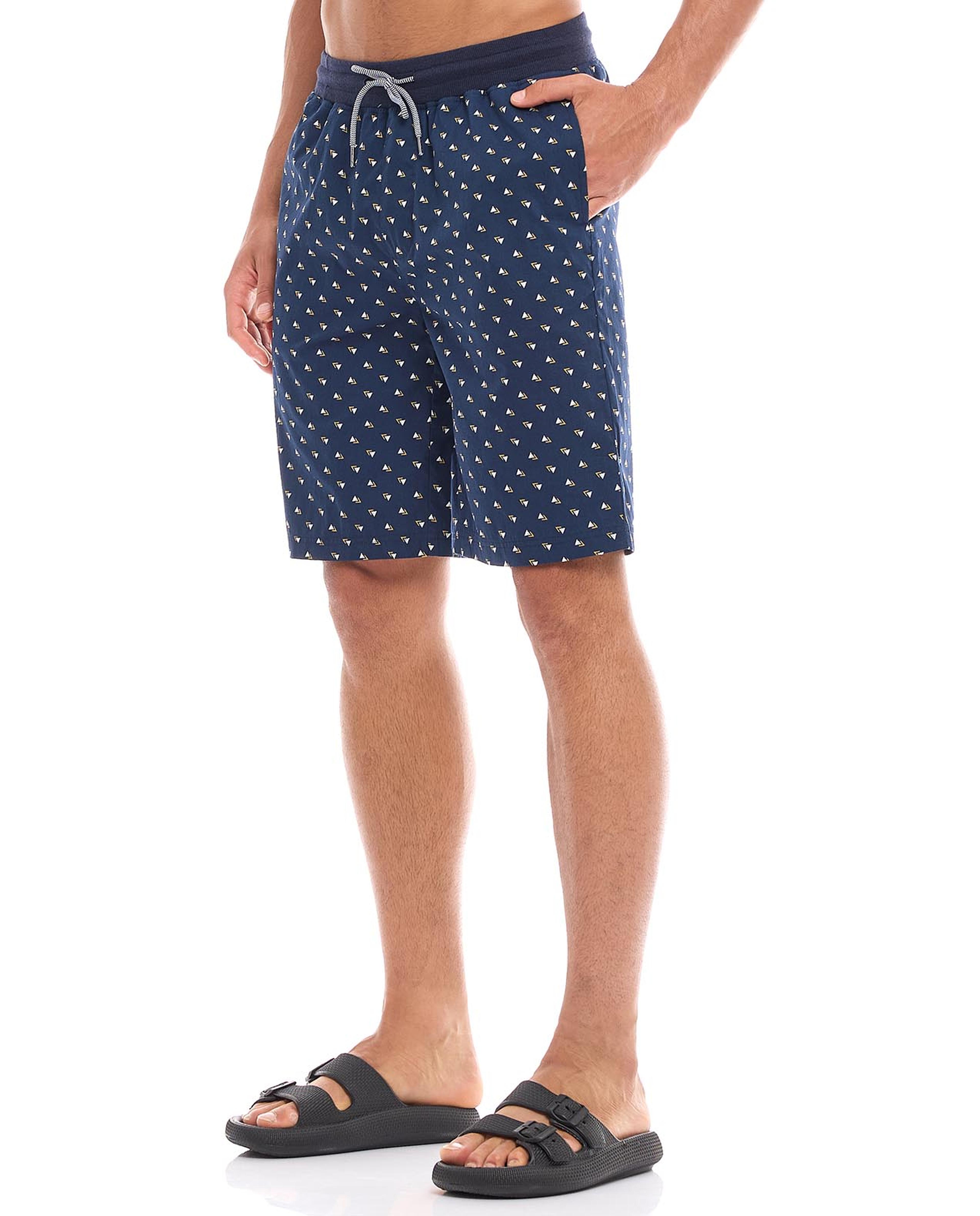 Printed Lounge Shorts with Drawstring Waist
