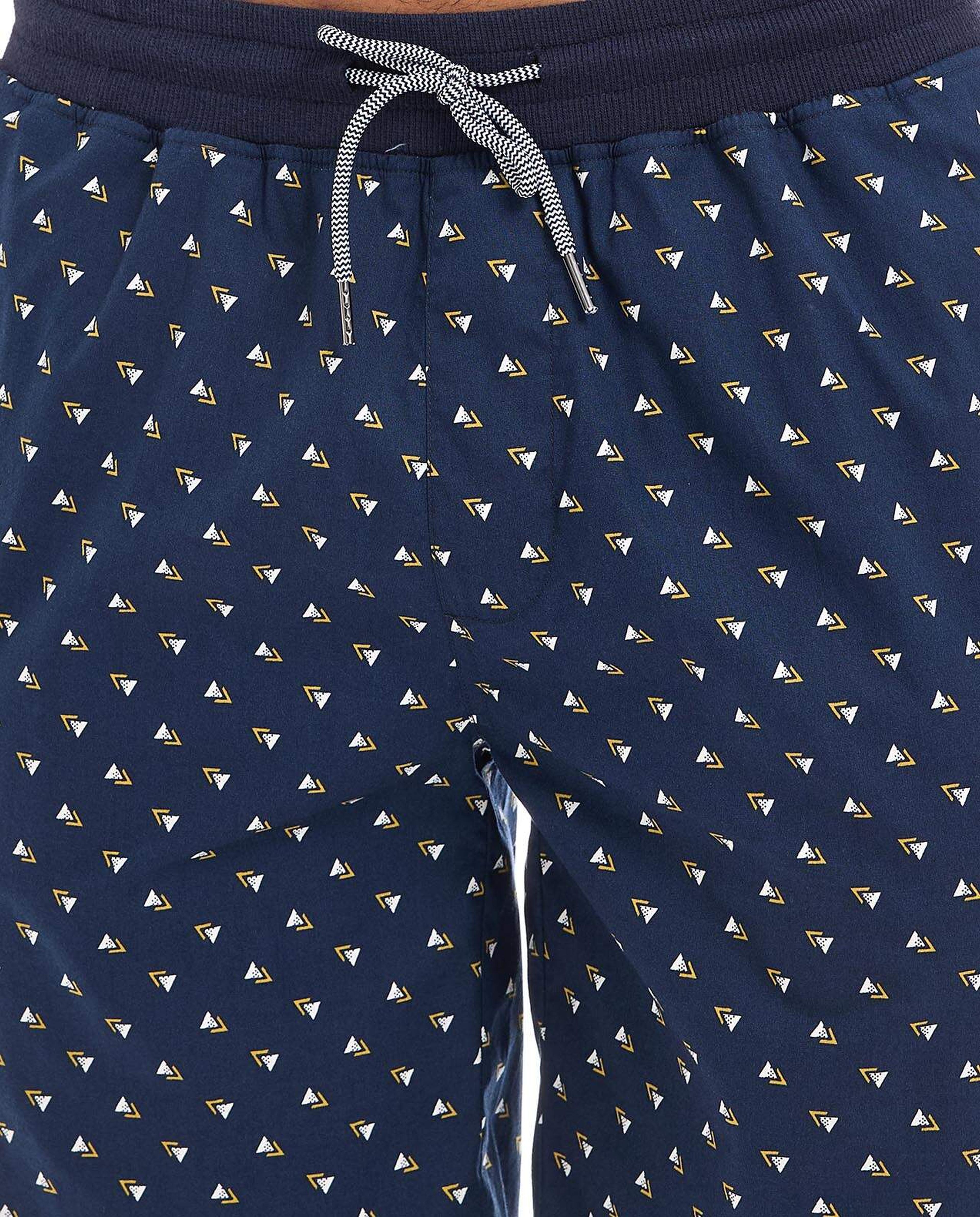 Printed Lounge Shorts with Drawstring Waist